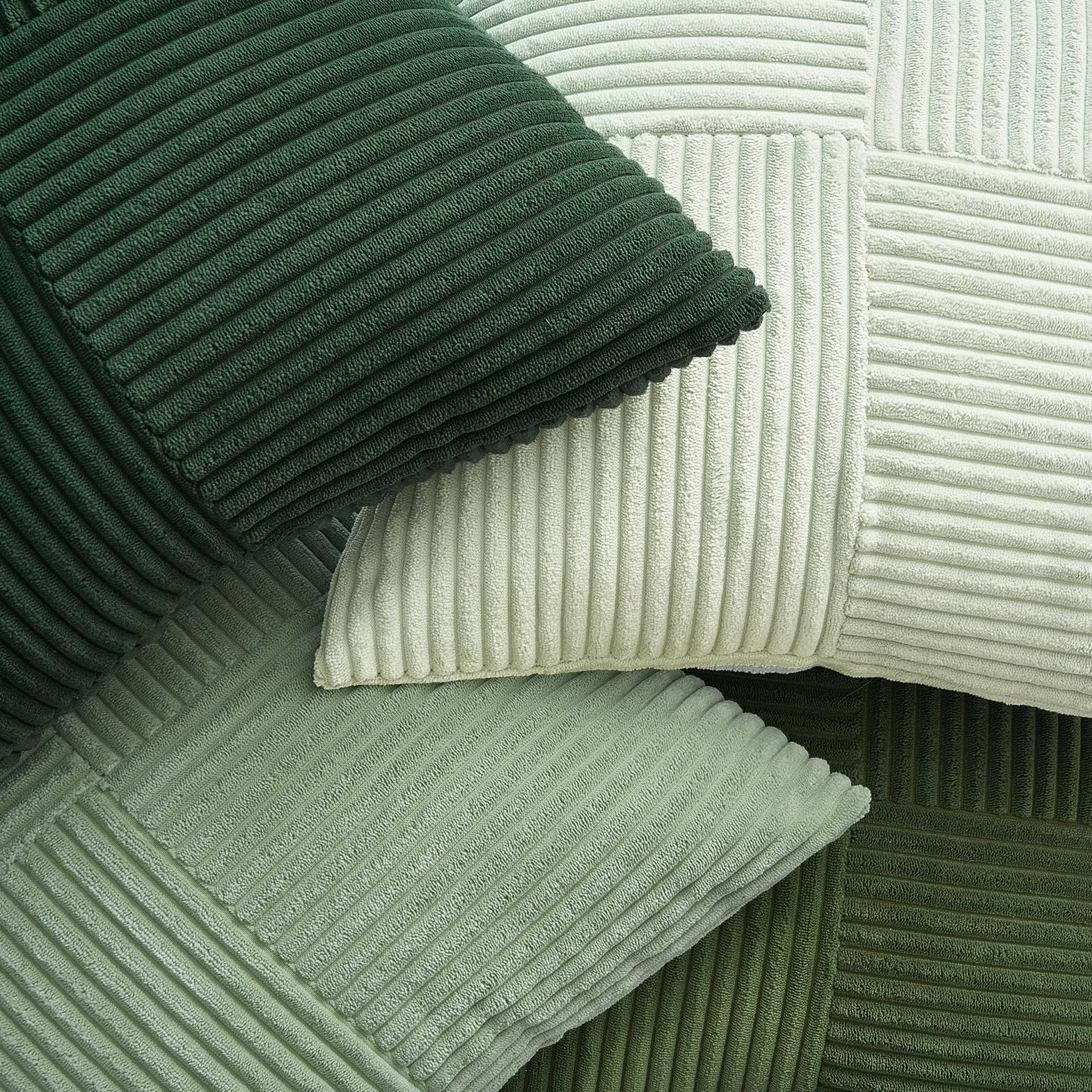 Topfinel Federe per Cuscini 50x50 Verde Chiaro Sfumato 4 Pezzi Motivo Mulino