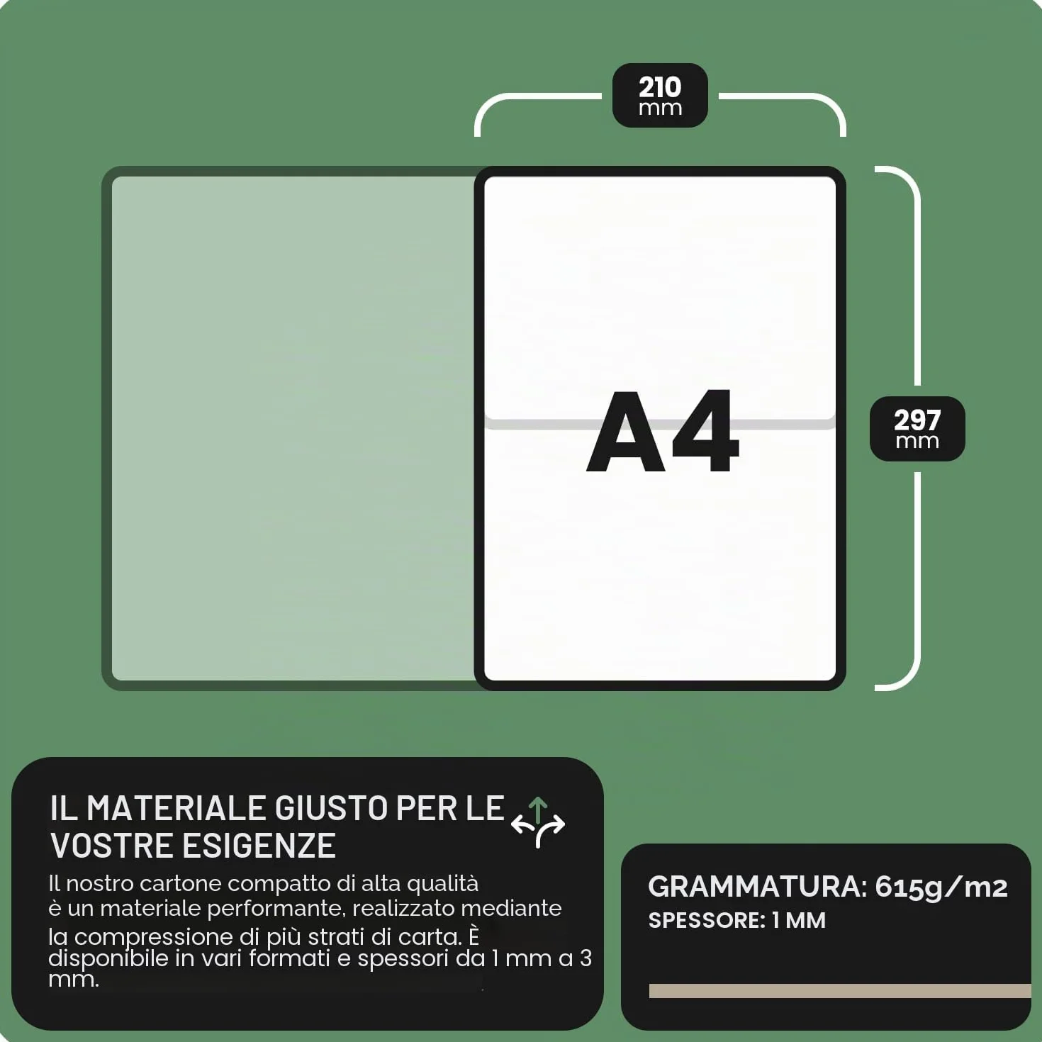 Netuno 20x Cartone Grigio A4 21x29,7 cm 615g 1 mm Cartoncino Rigido Ecologico per Rilegatura Modellismo