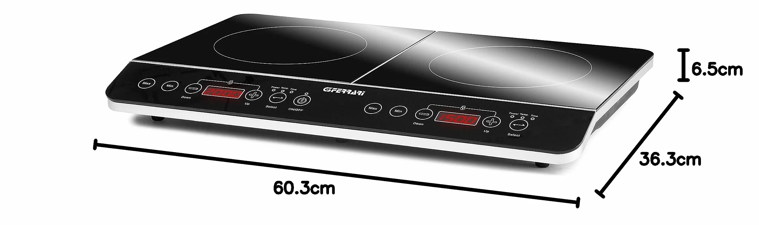 G3 Ferrari G10047 Piastra a Induzione Doppia 3500W Hi-Tech Chef Vetro Temperato Display Digitale