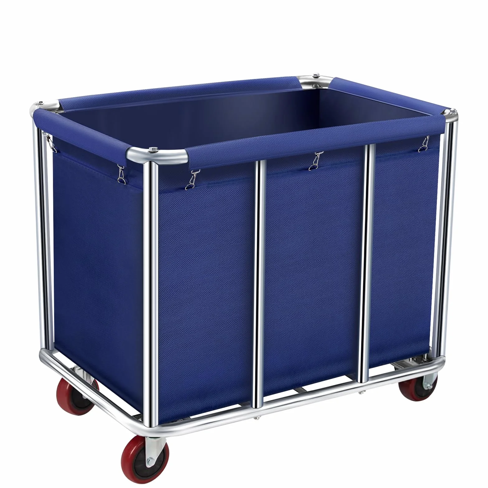 Rolling Laundry Basket Carrello 400L Grande Heavy Tainless Steel Laundry Trolley Carrello con ruote e fodera in tela rimovibile per Lndustrial/Home (colore : blu)