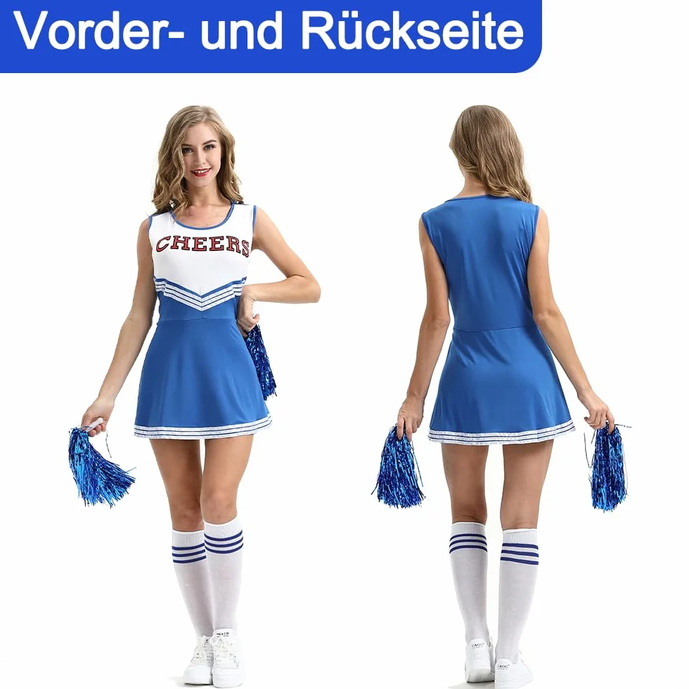 Costume da cheerleader per adulti donna Halloween cosplay carnevale