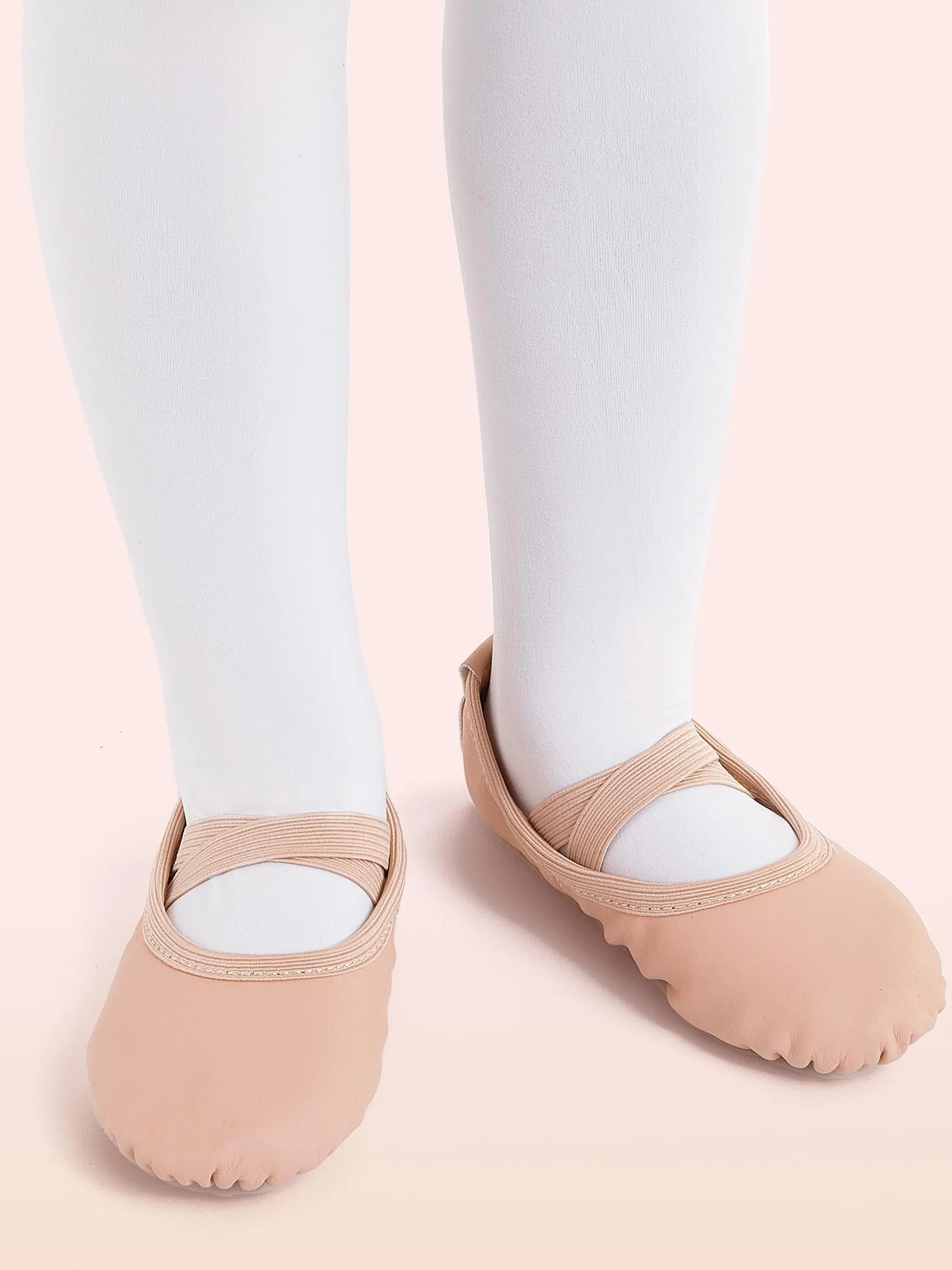 Scarpette Danza Classica Bambina Pelle Scarpe da Ballo Fodera Cotone Ispessito Ragazze Ballerina Cinghie Elastiche Incrociate