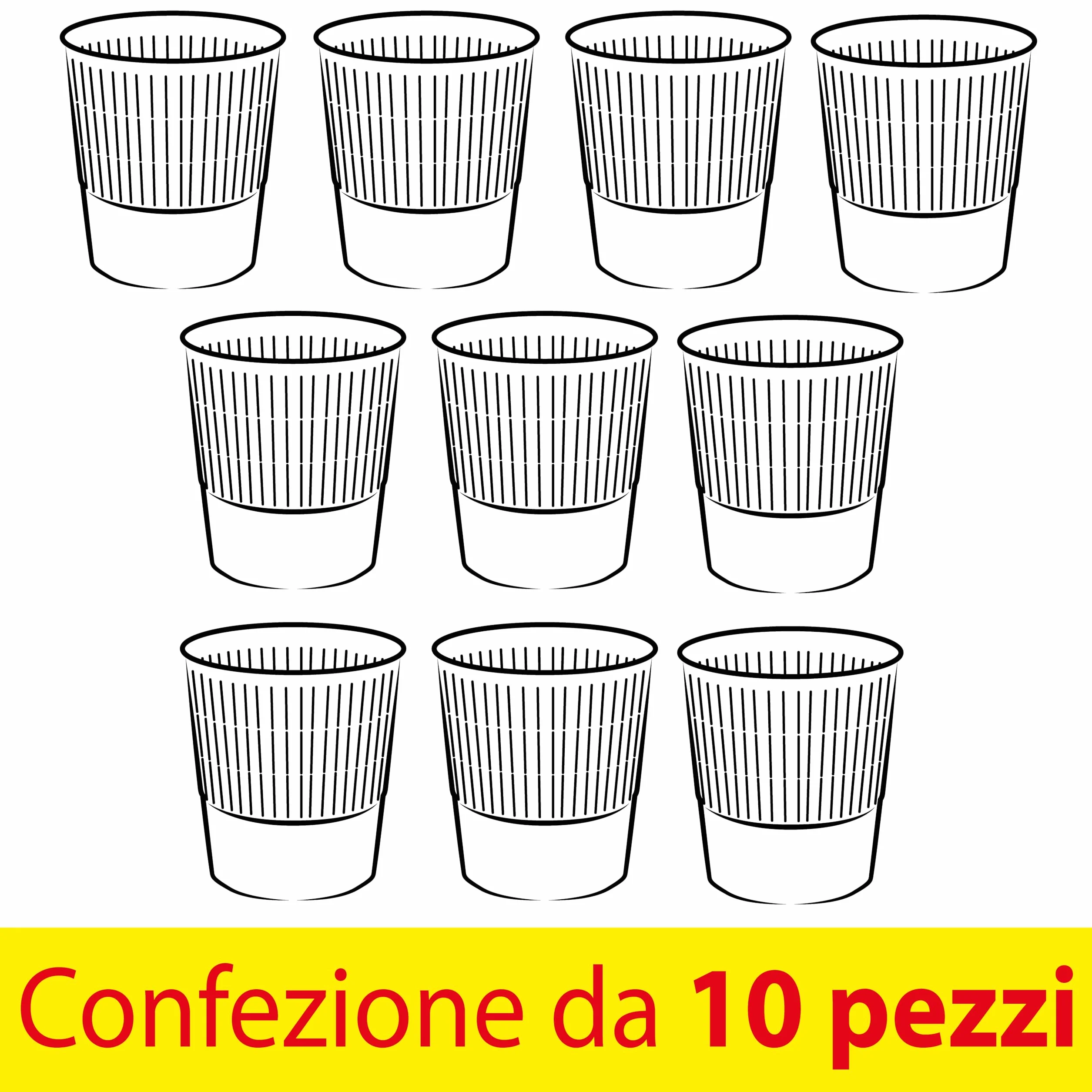 Everest Cestini Gettacarte Spazzatura Polipropilene Traforato 17 Litri Nero Confezione Business