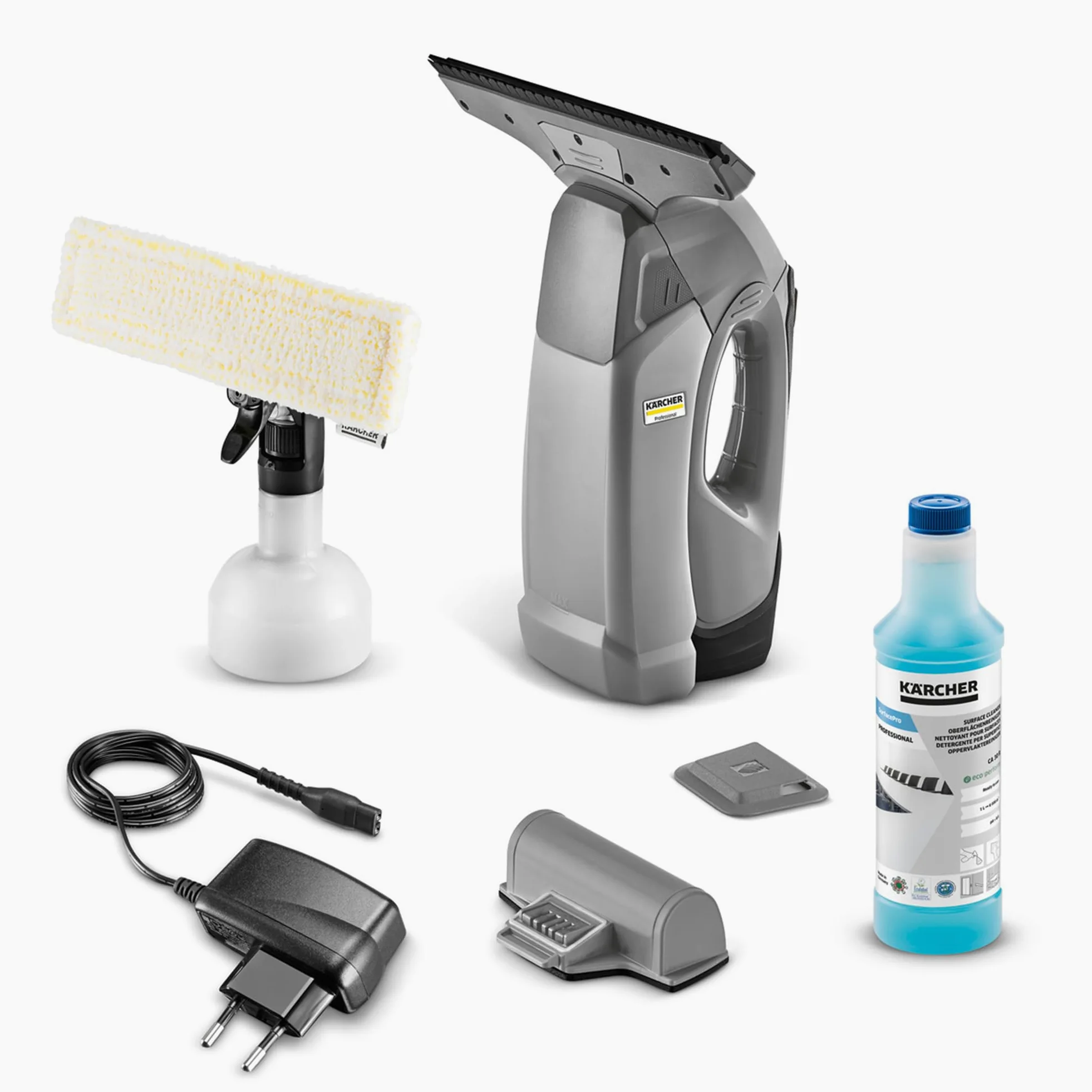 KÄRCHER Lavavetri Asporagocce a batteria WVP 10 per la pulizia senza sbavature di finestre, piastrelle e altre superfici lisce, grigio