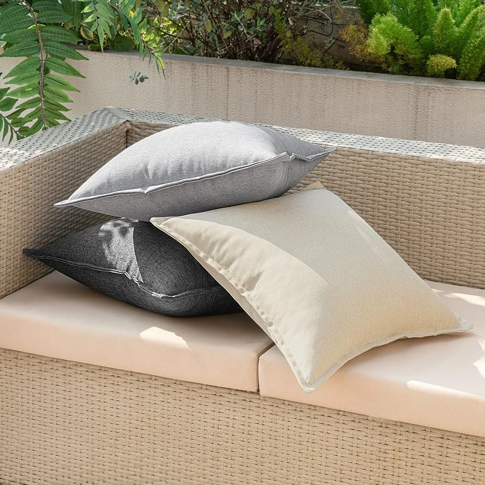 Federe Cuscini Impermeabili per Divano in Lino 30x50cm 2 Pezzi Beige