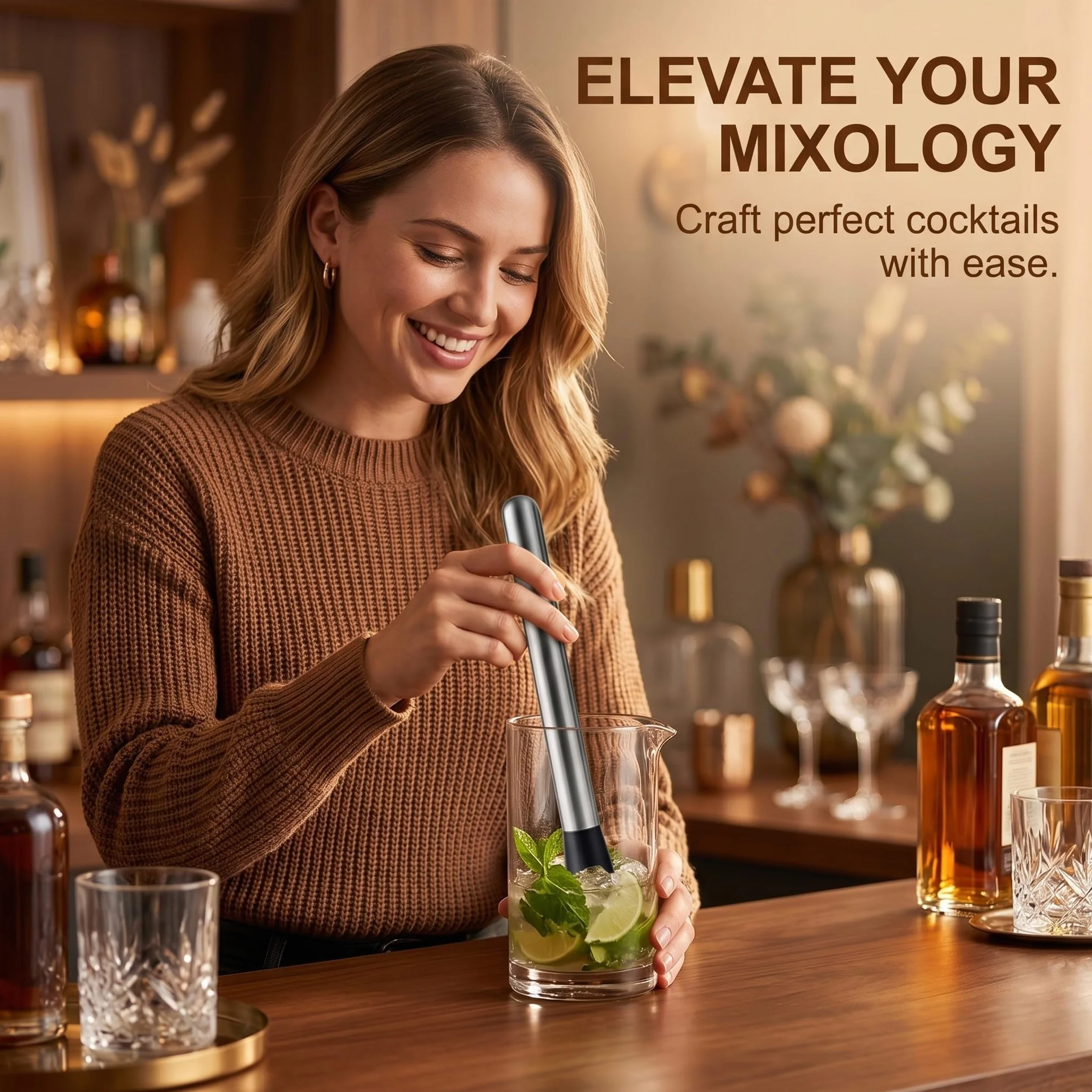 2 Pezzi Pestello per Cocktail, perfetto per baristi professionisti e amanti dei cocktail – accessorio professionale da bar