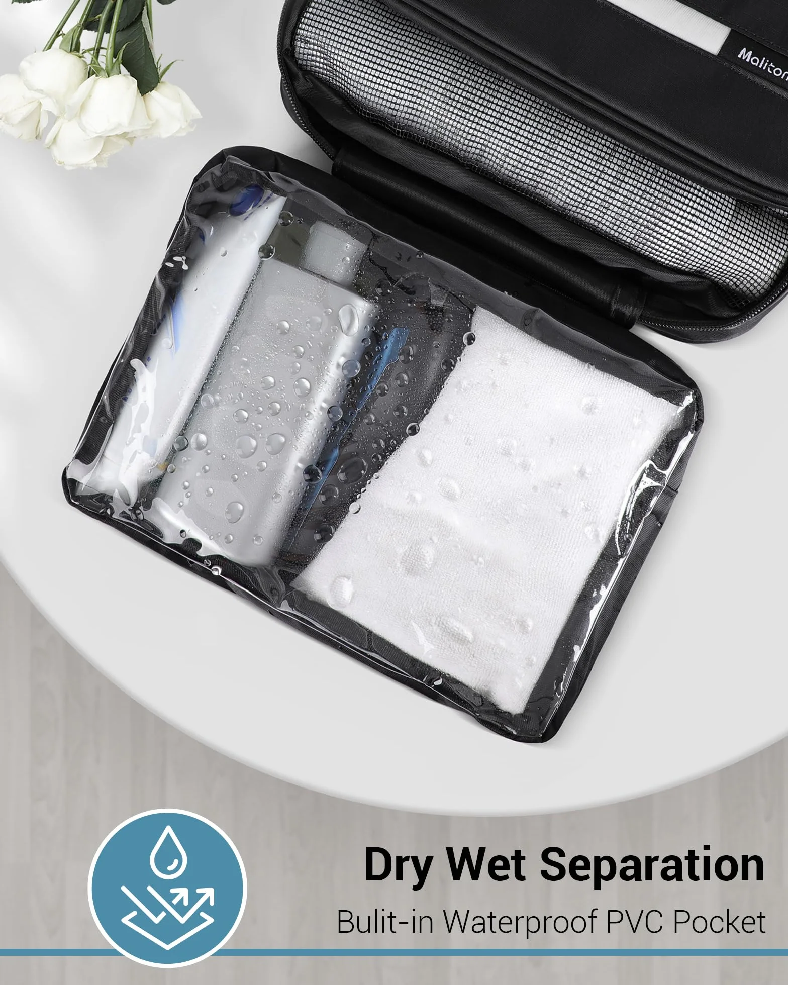 Beauty Case da Viaggio Uomo y Donna, Borsa da Toilette Grande per Viaggio | Borsa da Bagno Compatta da Appendere con 4 Scomparti | Beauty Case da Doccia Impermeabile