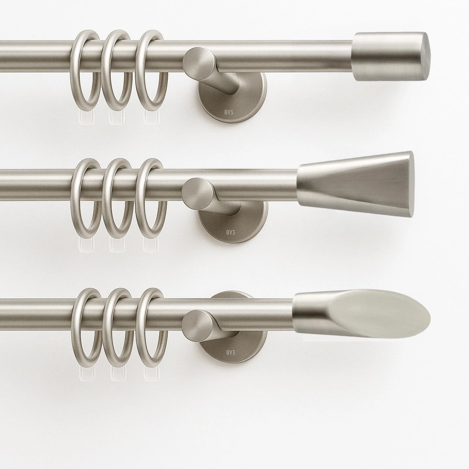 Occhielli trasparenti per bastoni tende Ganci in Plastica 11mm 55pz