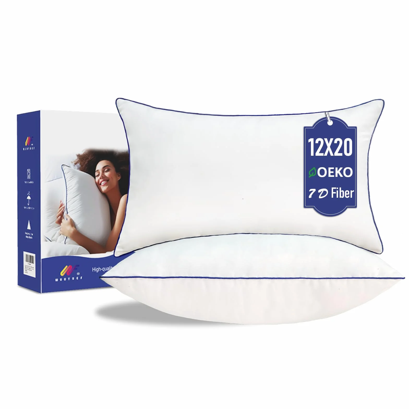 Inserti per cuscini decorativi rettangolari bianchi 12x20, per letto e divano