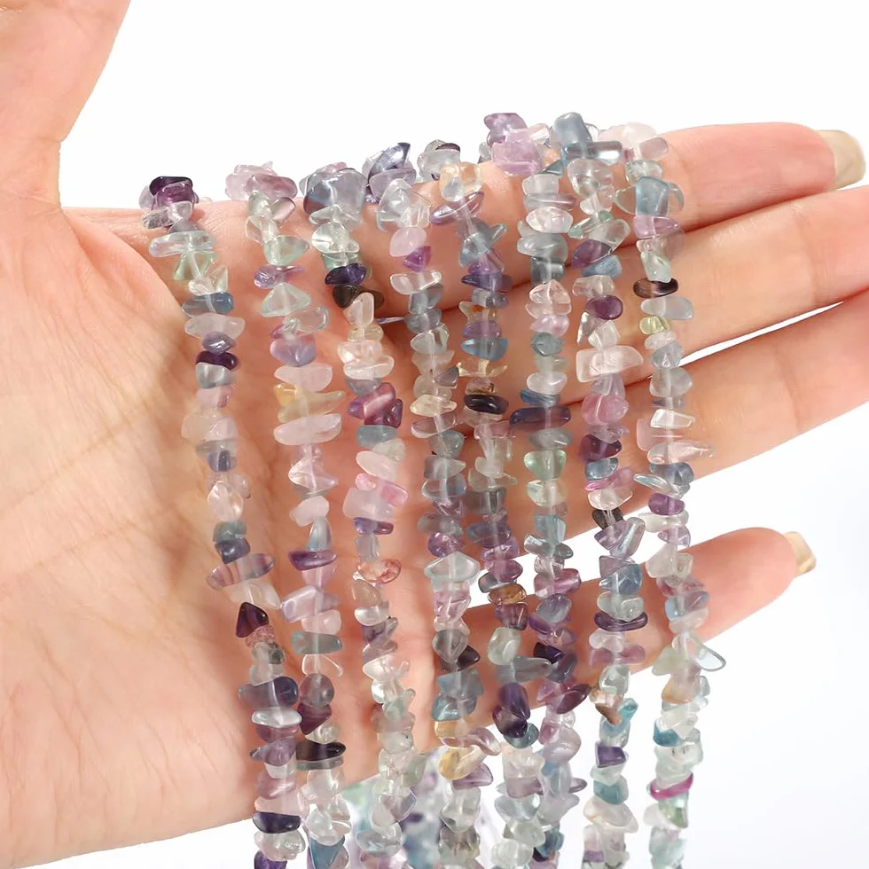 HERZONE 450 perle di fluorite fili di cristallo naturale per braccialetti collane fai da te