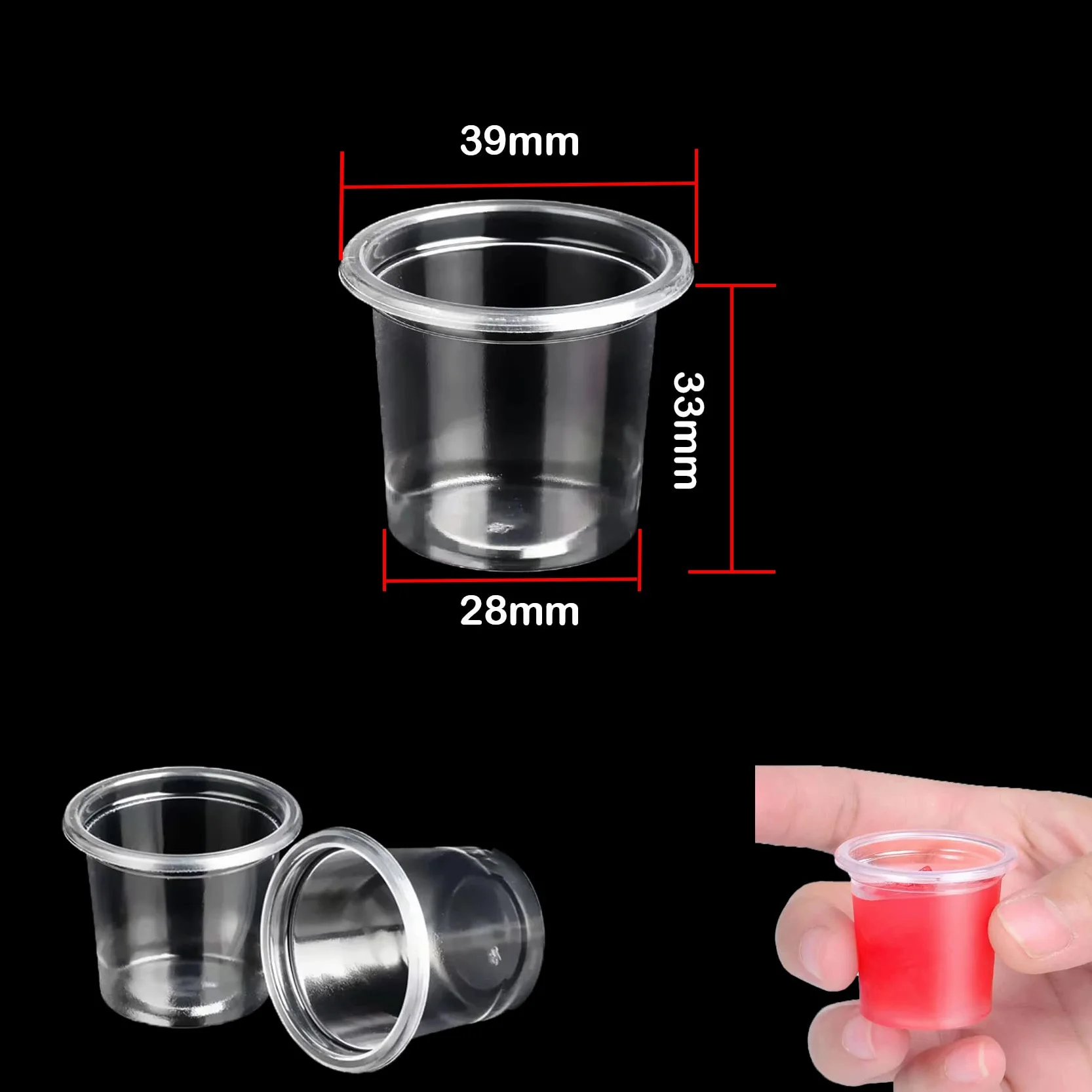 Bicchieri in plastica trasparente 2cl/20ml per Dolci Feste 200 pz