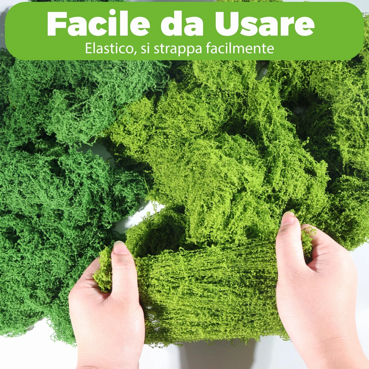 Muschio Stabilizzato Artificiale 200g Verde Scuro e Chiaro, Lichene Sintetico per Decorazioni, Terrari, Pareti, Acquari
