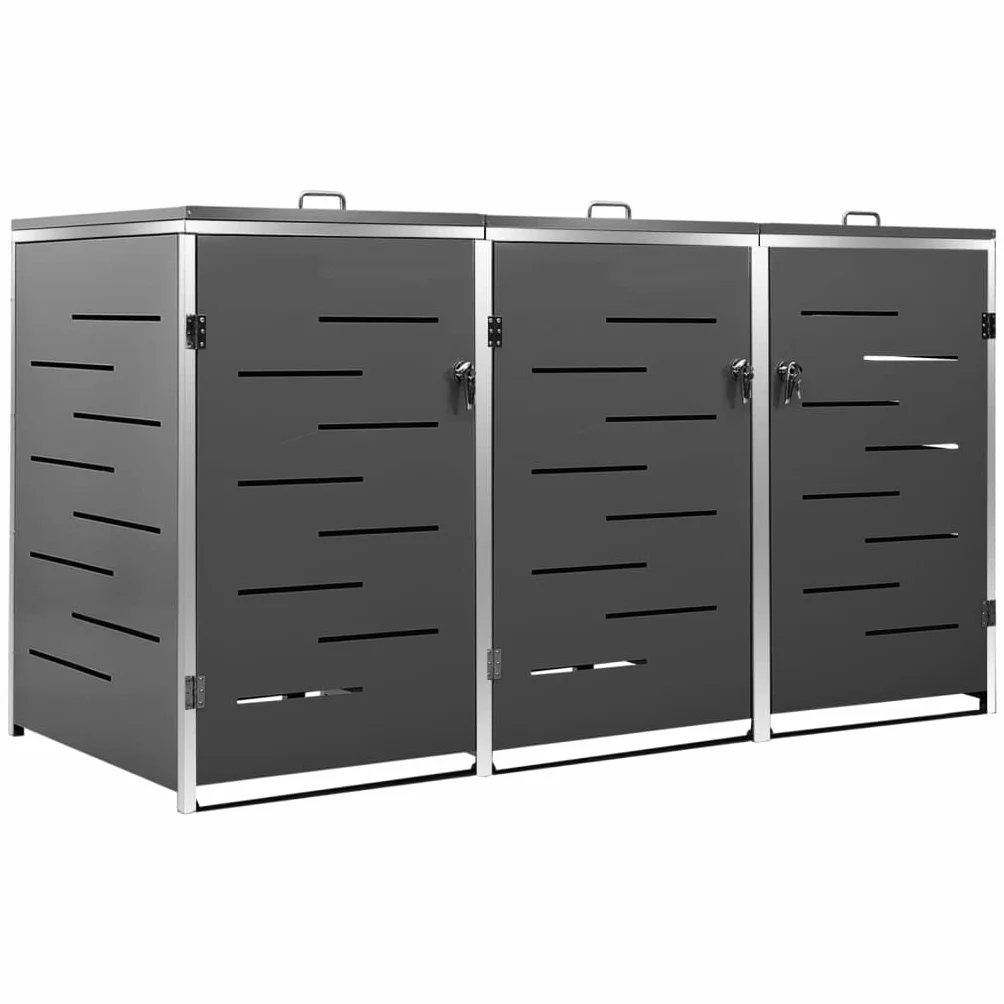 vidaXL Copribidone per Spazzatura Singolo 69x77,5x112,5cm Acciaio Inox