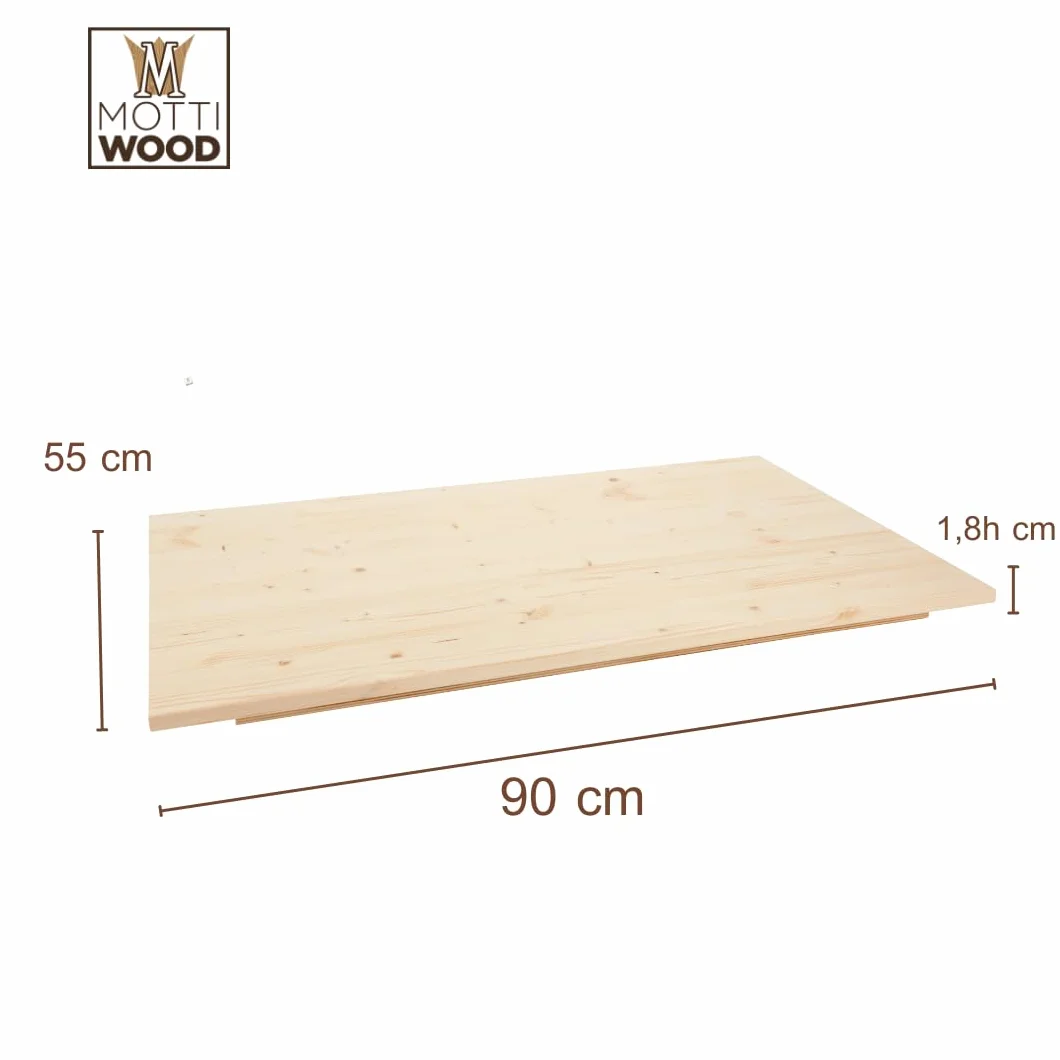 Spianatoia in Legno Abete Naturale 90x55x1,8 cm Asse per Pasta Pizza Dolci Made in Italy