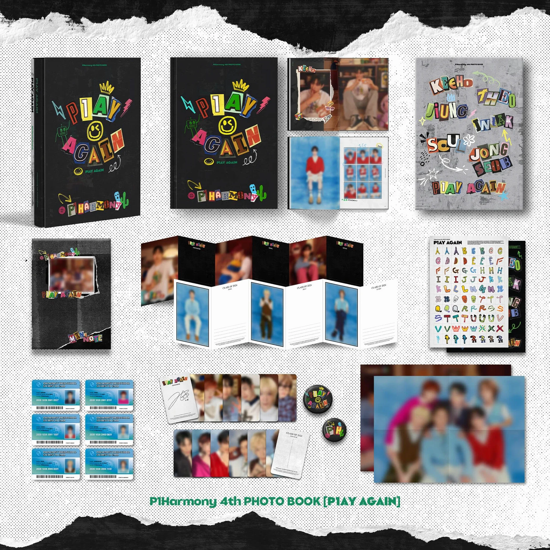 P1Harmony 4th PHOTO BOOK P1Harmony Album [P1AY AGAIN]+Pre Order Benefits+BolsVos K-POP Inspired Freebies