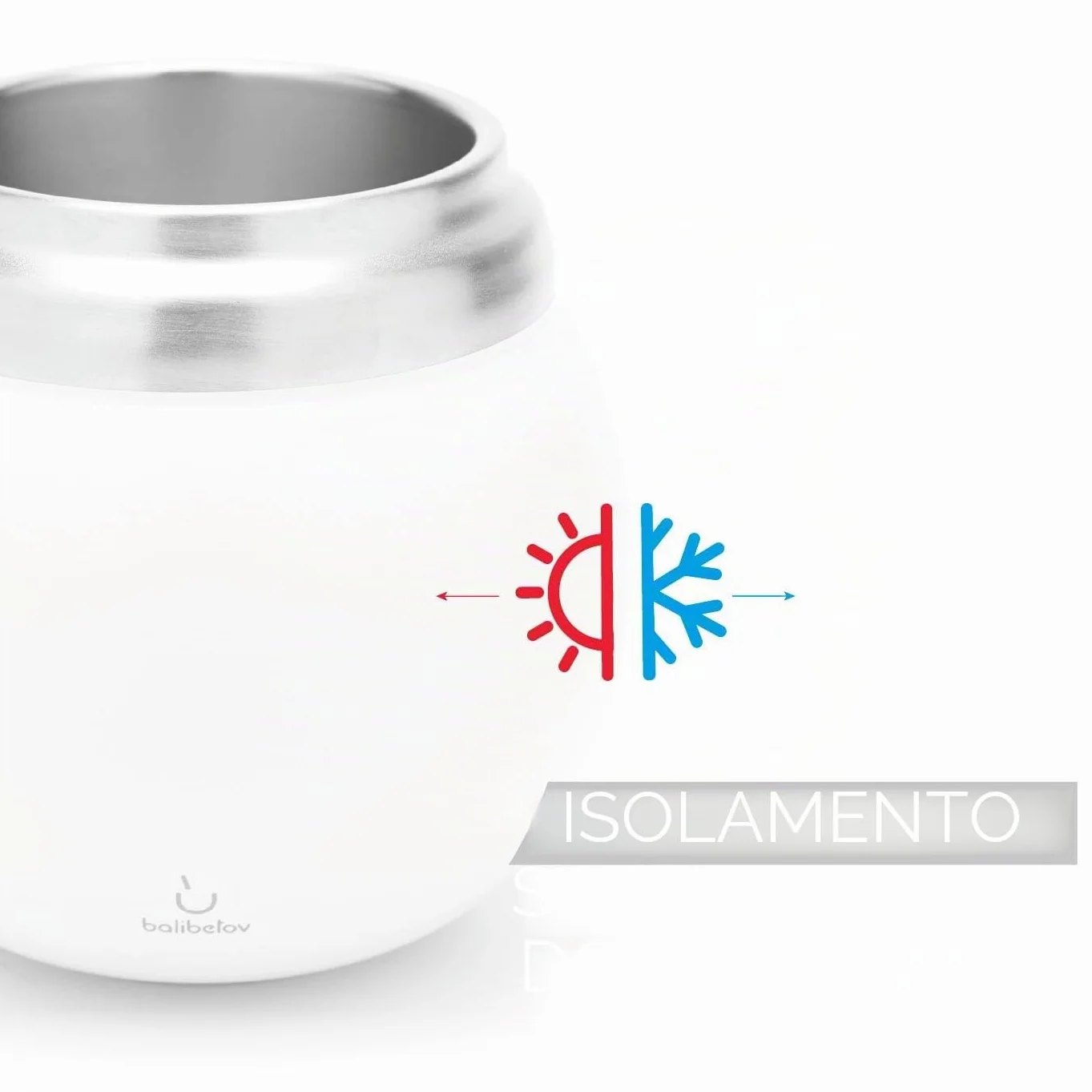 BALIBETOV Mate Argentino Kit Yerba Mate Tazza Acciaio Inossidabile Doppia Parete Termica Bombilla Bianco