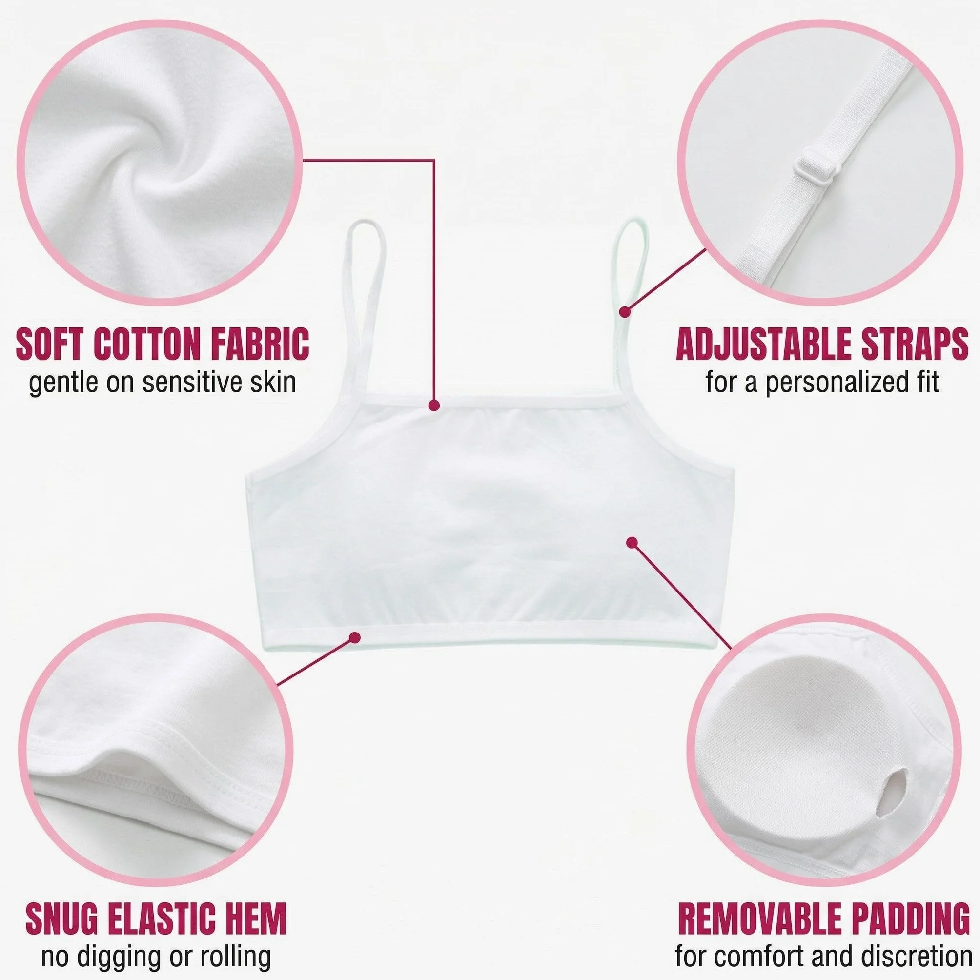 Reggiseno Sportivo Senza Cuciture 4 Pezzi Cotone Traspirante con Spallacci Regolabili Yoga Palestra