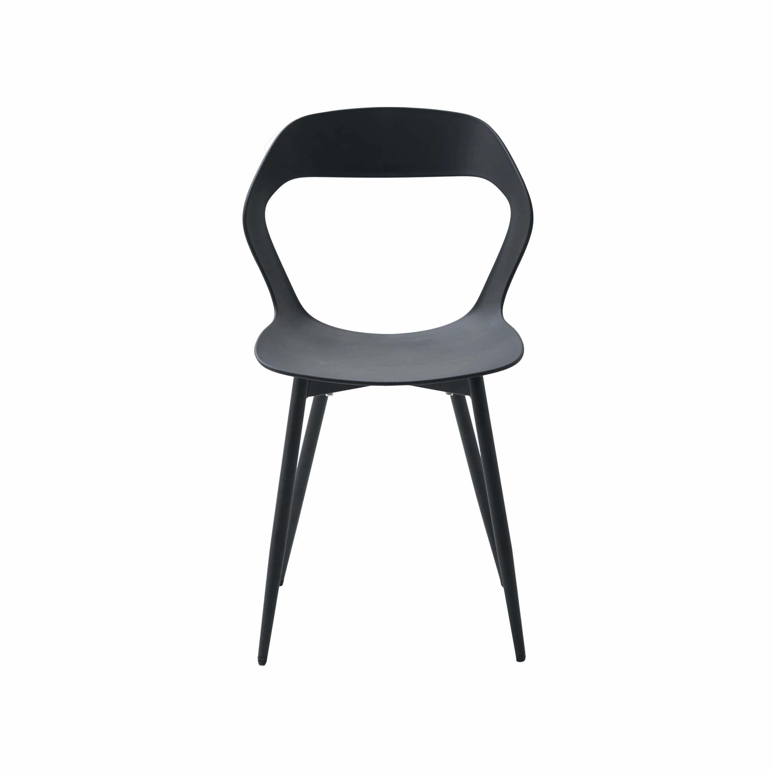 GrandCA HOME Set di 6 Sedie da Pranzo o Sedia da Ufficio con Gambe in Metallo, Sedie da Cucina per Soggiorno, Sala da Pranzo, Sala Riunioni,Nero+Nero