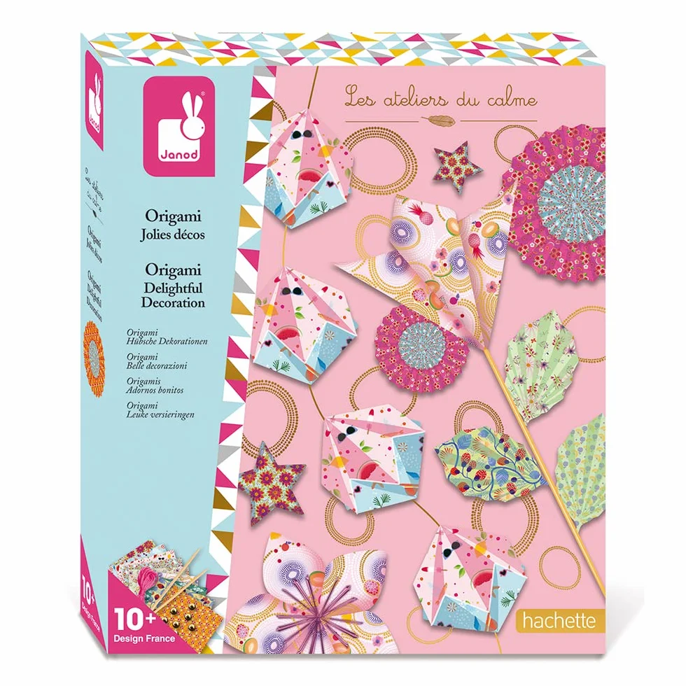 Janod J07887 Origami Decoracje Kreatywne Zestaw dla Dzieci od 10 lat Multikolor