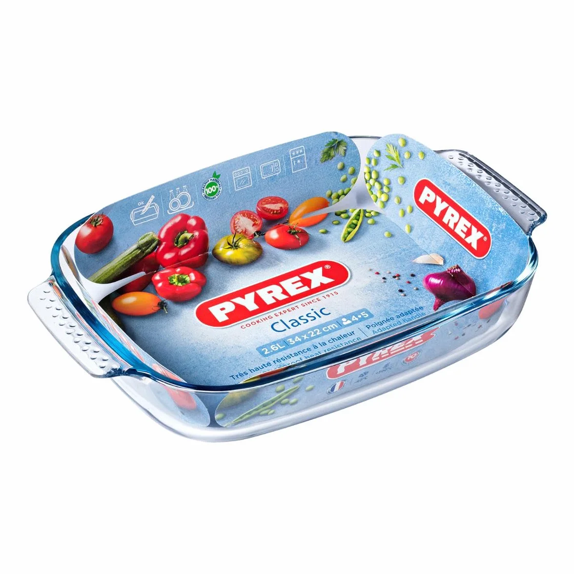 Pyrex Classic teglia rettangolare in vetro borosilicato 34x22x6cm_2,6lt