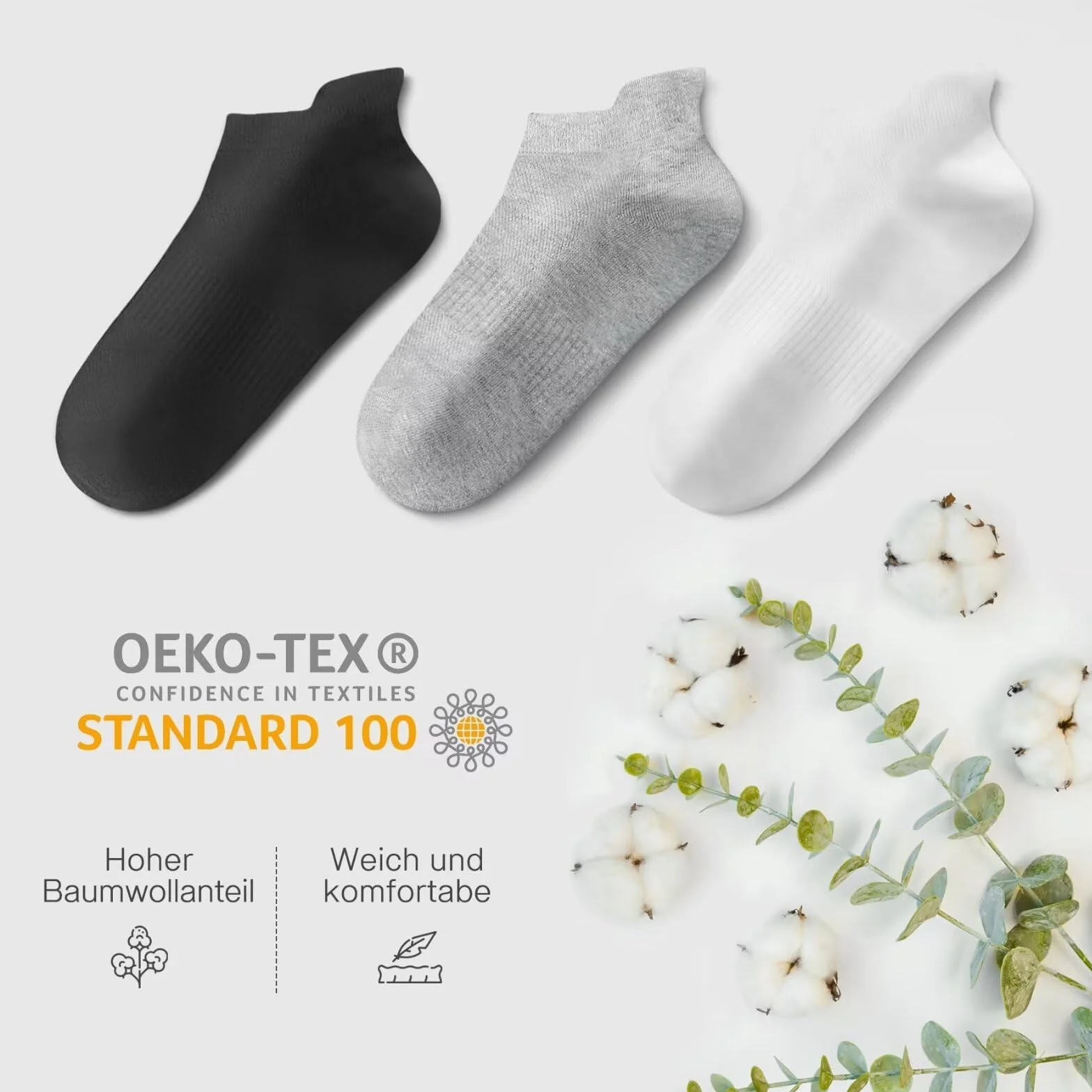 YouShow 10 Paia Calzini Corti Uomo Donna Sportive Traspirante Calze Cotone