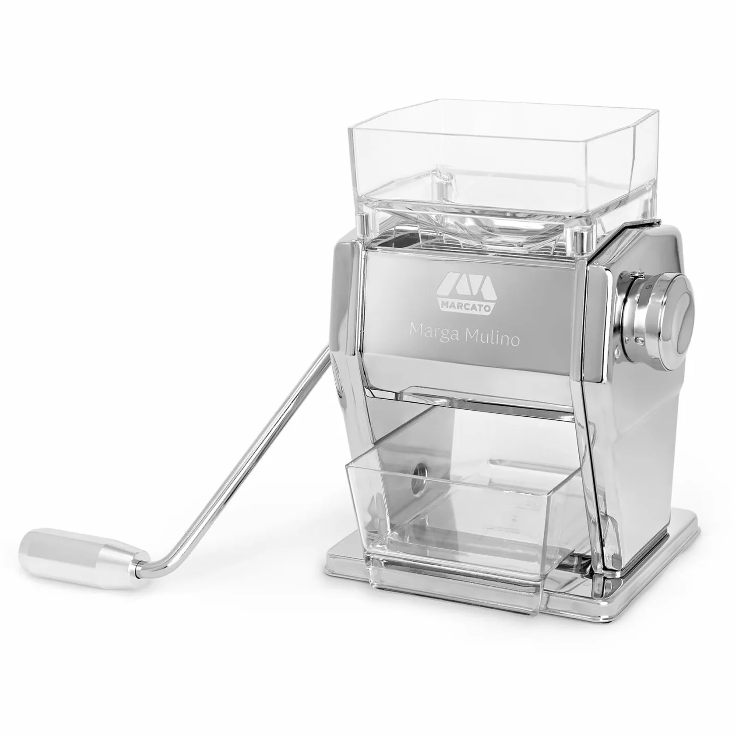 Marcato Mulino Macina Cereali, Acciaio e Alluminio, Argento, Linea Premium.
