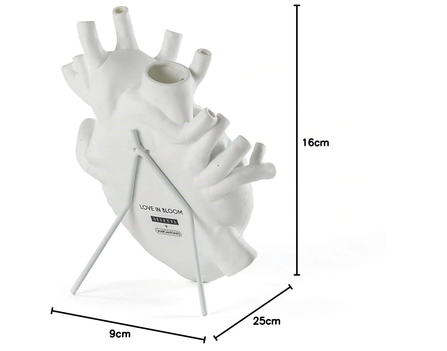 Seletti Love In Bloom Vaso a forma di cuore, bianco