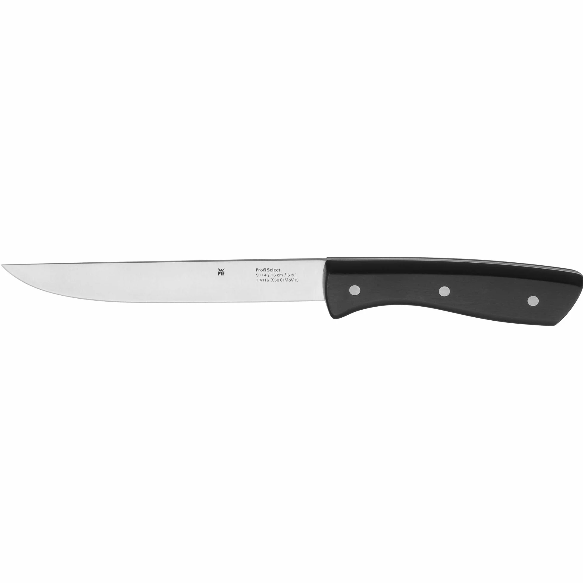 WMF Ceppo portacoltelli con set di coltelli da cucina con portacoltelli, 6 coltelli affilati, blocco in legno laccato, lama speciale in acciaio