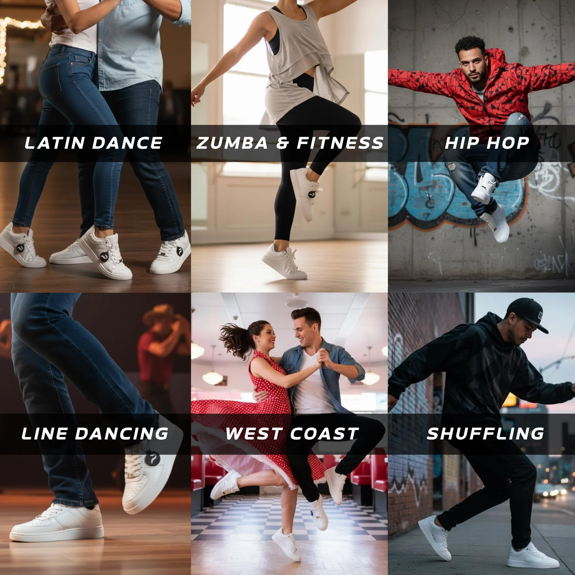 Scarpe da ballo unisex suola rotante per balli latini Bachata Salsa Line Dancing Swing Shuffling Hip Hop