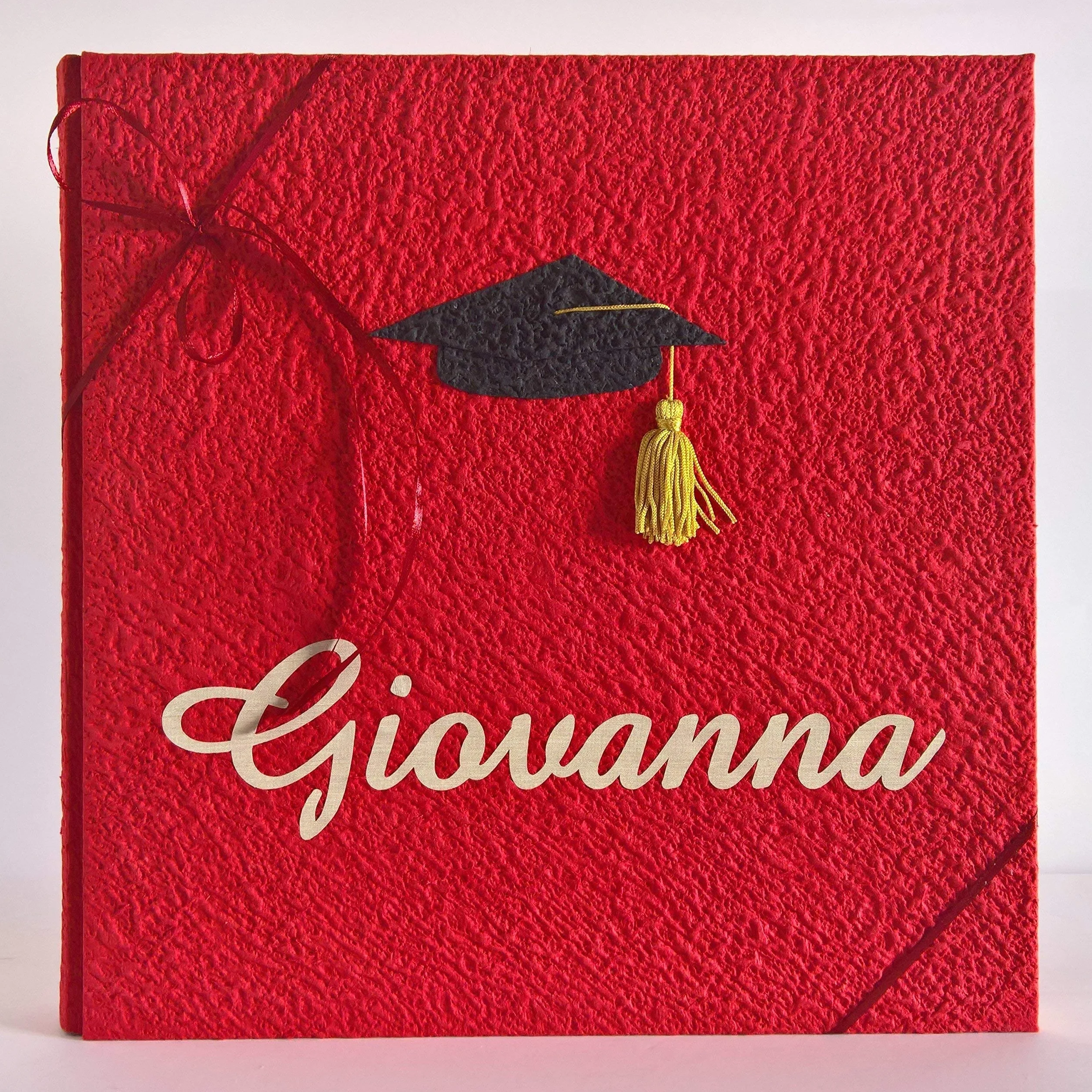 Album fotografico LAUREA in carta luna ROSSO personalizzabile regalo diploma università