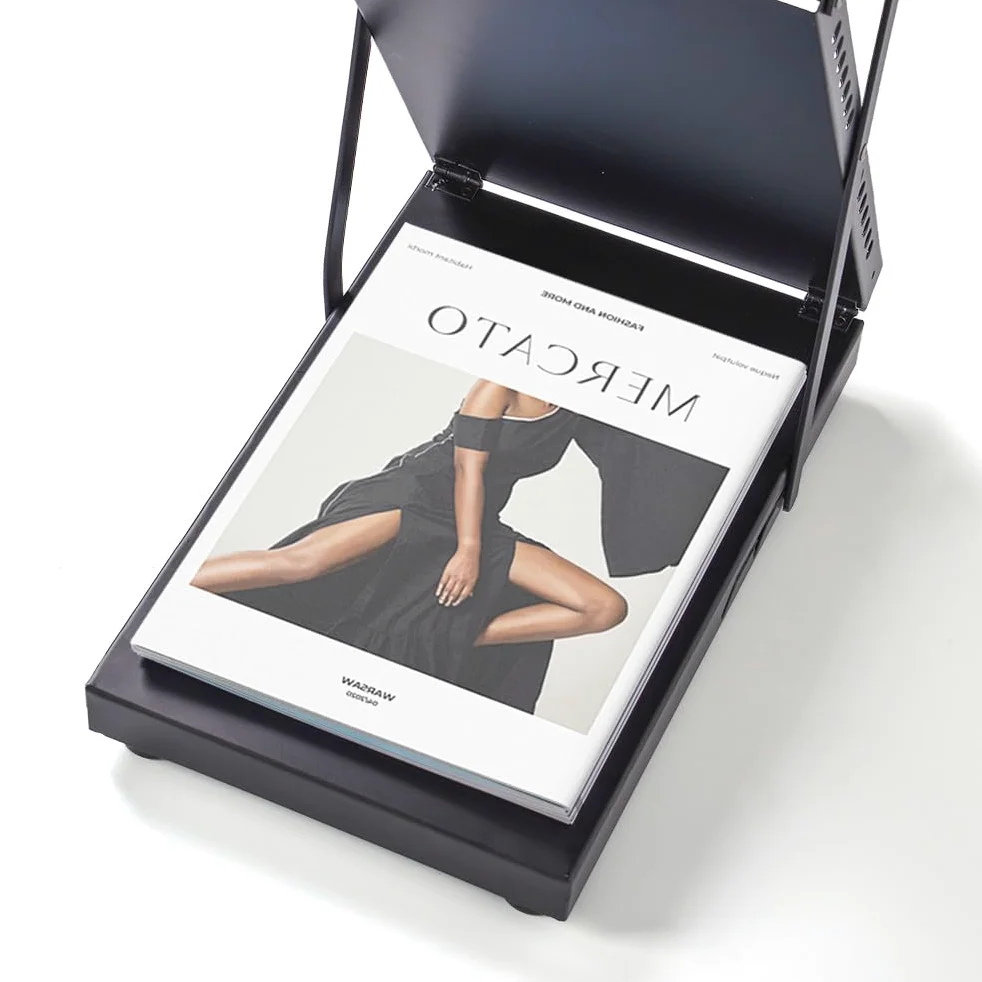 BPT Espositore pieghevole e display per riviste, catalogo con ruote, per uffici e fiere (170 x 24 x 37 cm)