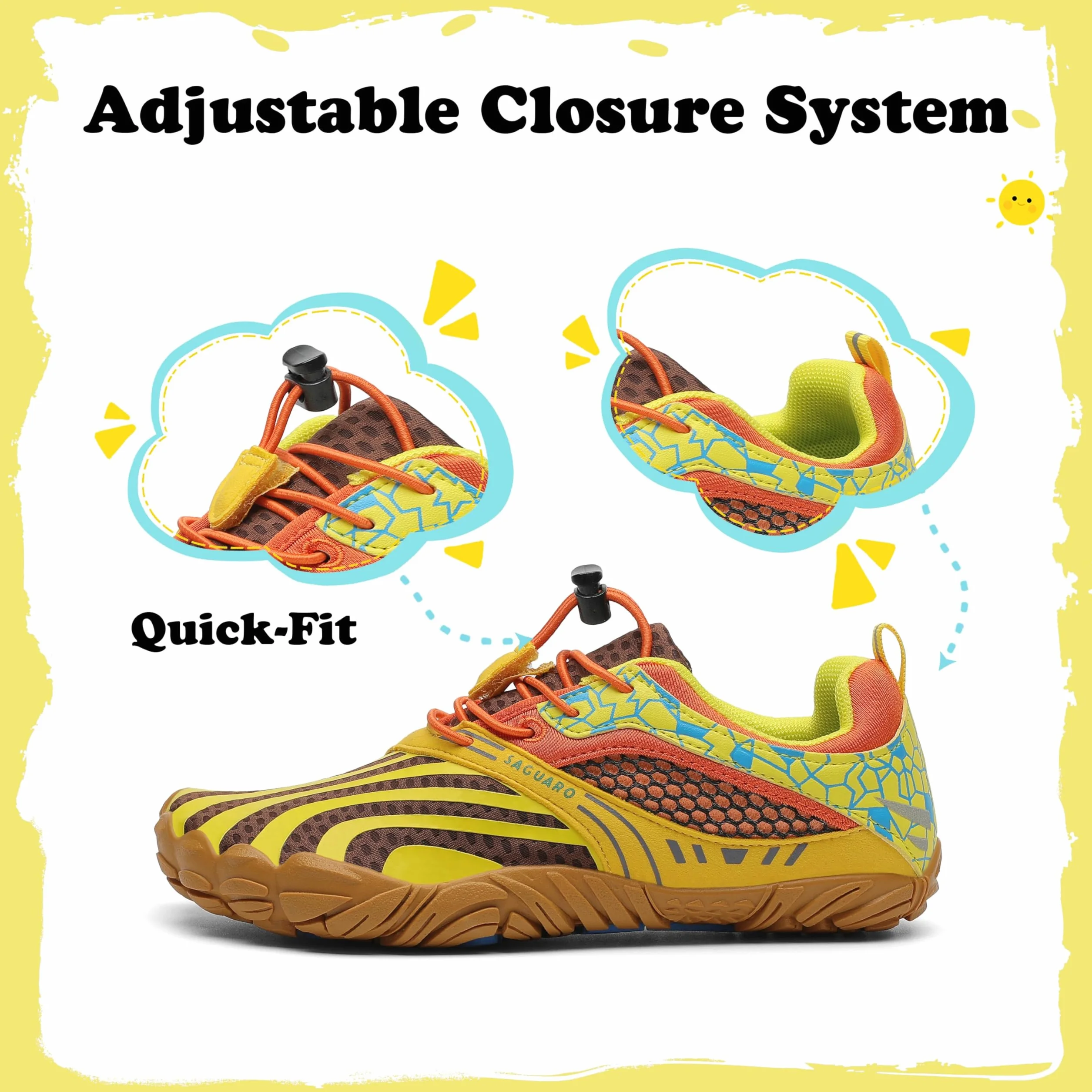 SAGUARO Scarpe Barefoot Bambini Trail Running a Piedi Nudi GR.24-36