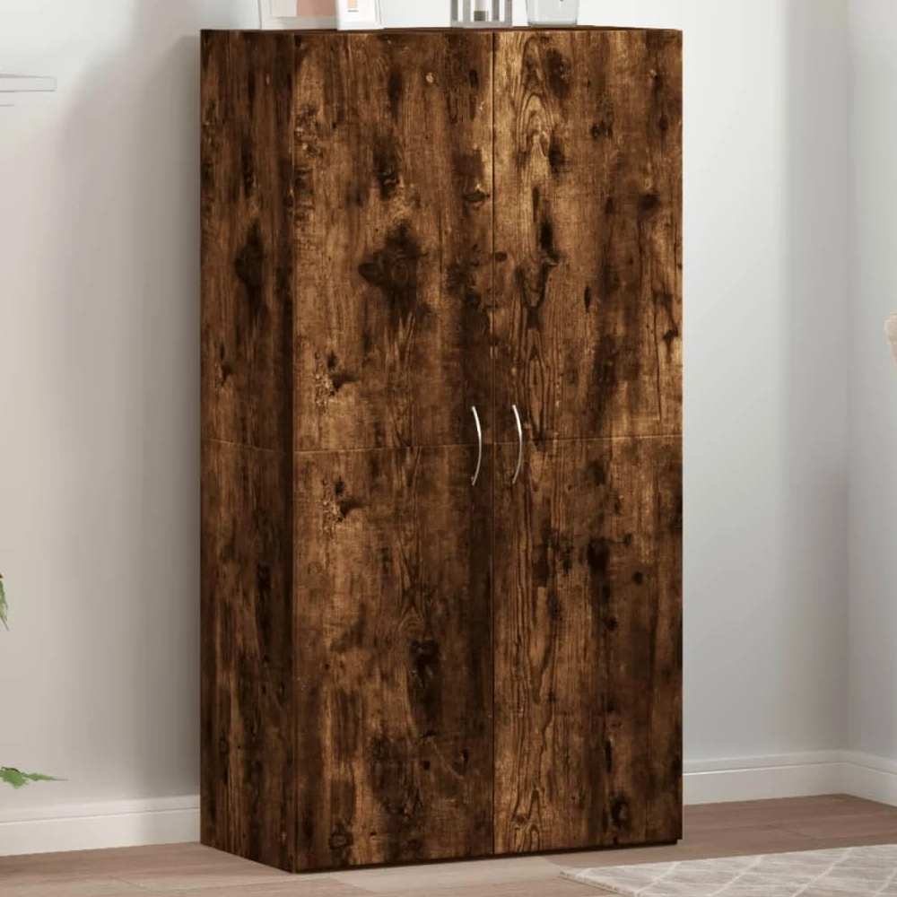 Armadietto per documenti e documenti, in legno, 60 x 32 x 115 cm, con porte, armadietto da ufficio, spazio per raccoglitori e documenti, ufficio, organizzazione salvaspazio, compatto, moderno