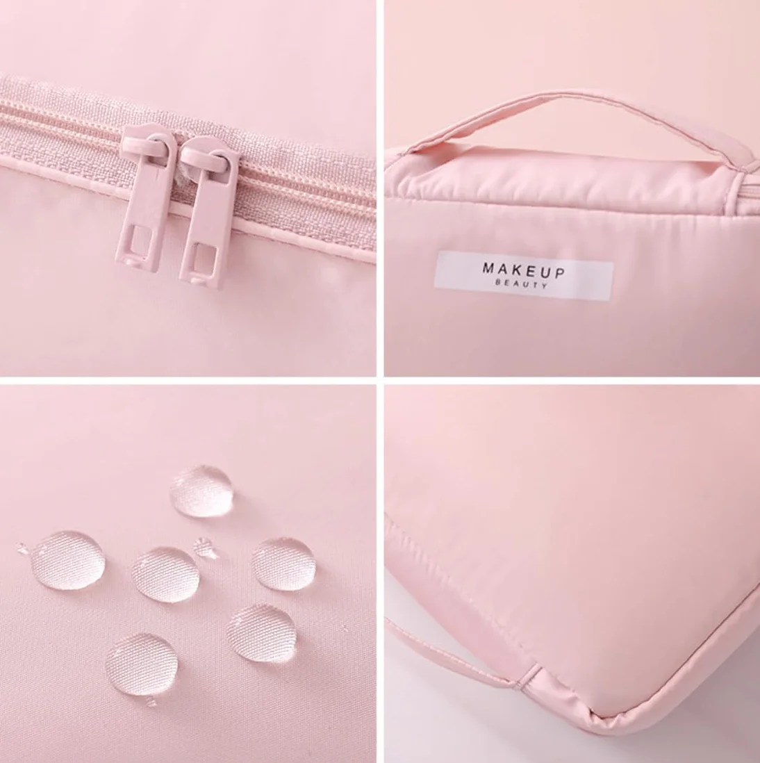 Borsa da Trucco Beauty Case da Viaggio Donna Organizer Cosmetici (Pink)