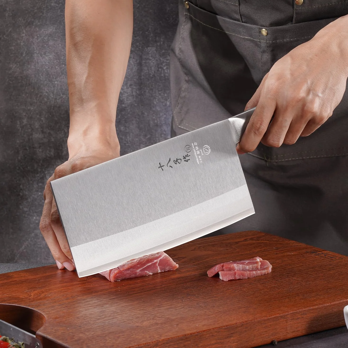 SHI BA ZI ZUO Coltello da cucina 8 pollici Versatile mannaia da macellaio Coltello tritatutto per affettare carne tritare ossa per la cucina domestica e il ristorante