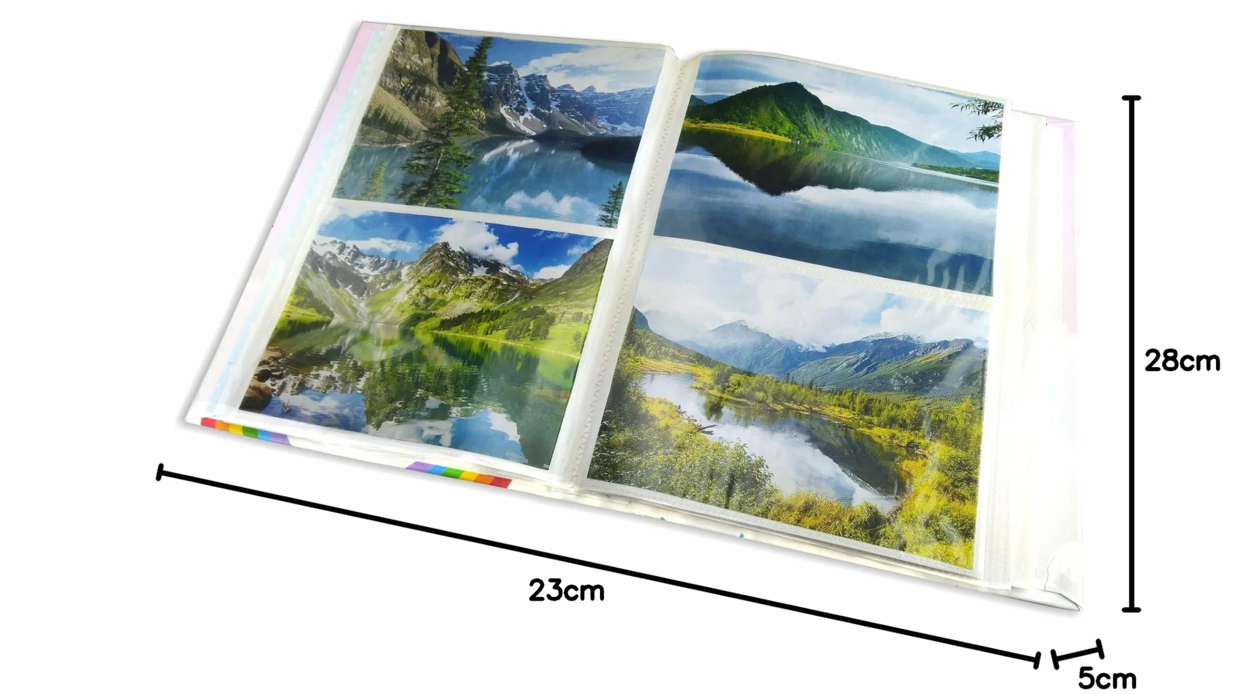 Album Fotografico con taschette cm 21x28 contiene 200 foto cm 13x18 copertina in carta stampata con rifinitura plastificata opaca, cuori colorati
