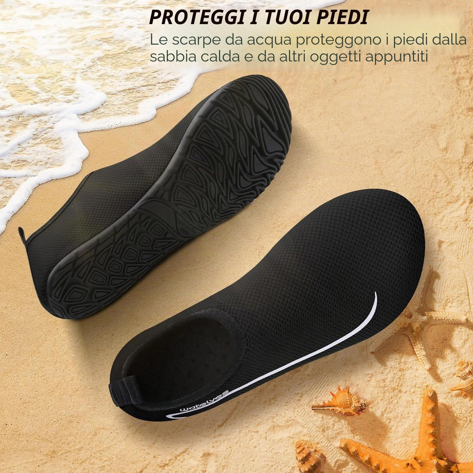 WateLves Scarpe da Scoglio Asciugatura Rapida Antiscivolo Spiaggia Snorkeling Unisex