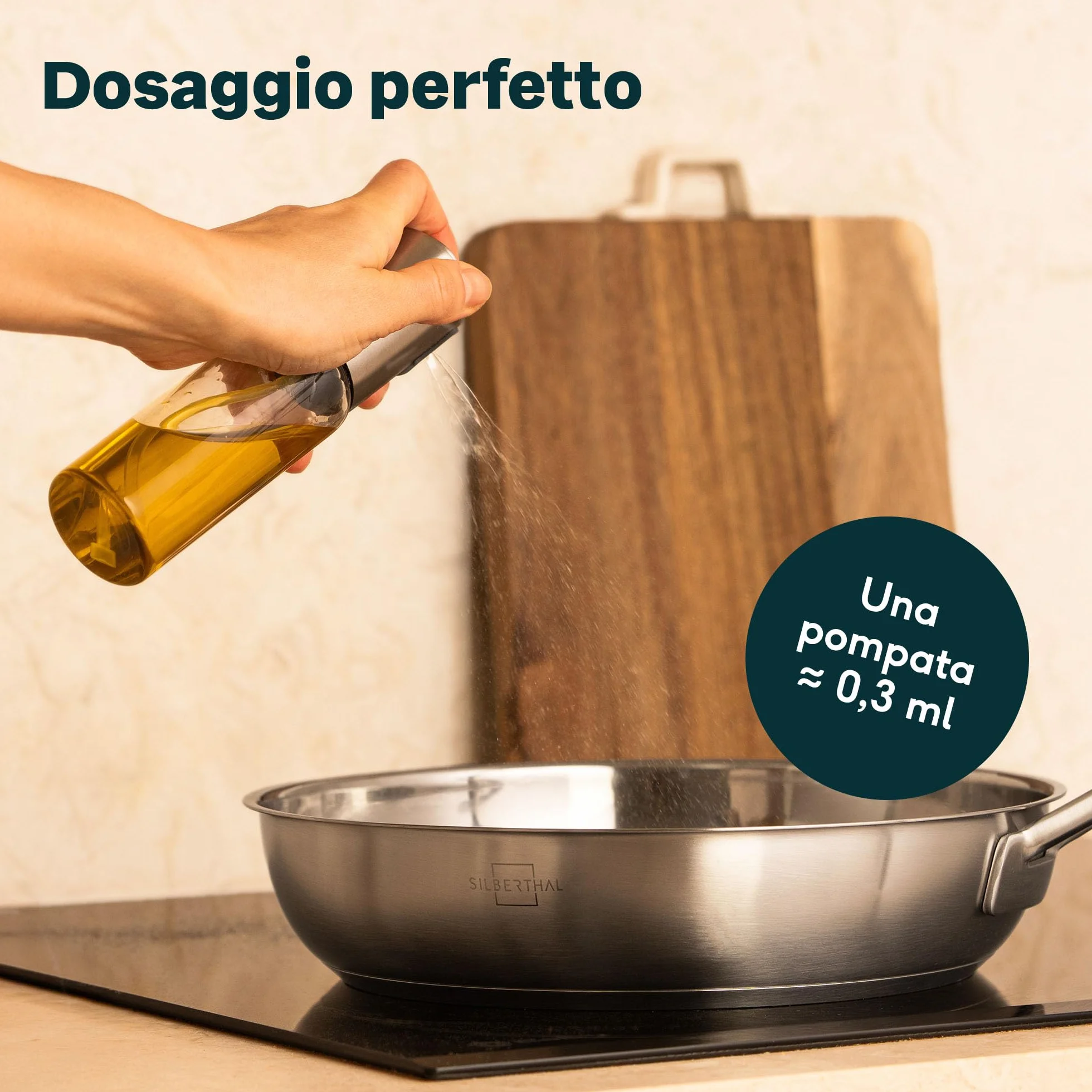 SILBERTHAL Spruzzatore Olio 120ml Vetro Acciaio Inossidabile Spray