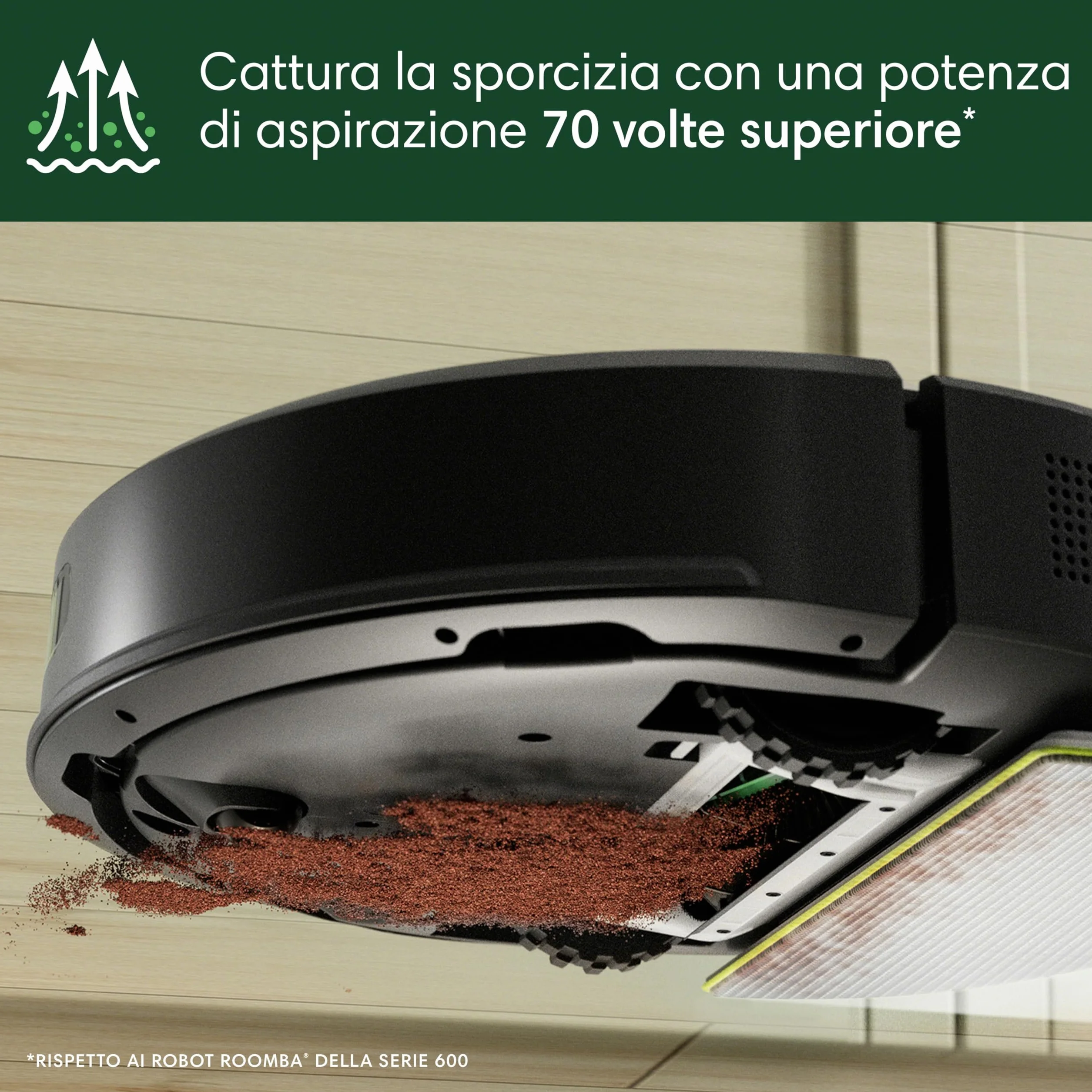 iRobot Robot Roomba 105 Combo + Stazione Autosvuotamento, Robot Aspirapolvere Lavapavimenti, Navigazione ClearView LiDAR, Rileva Tappeti/Moquette, Pulizia Mirata, Controllo tramite App, Nero