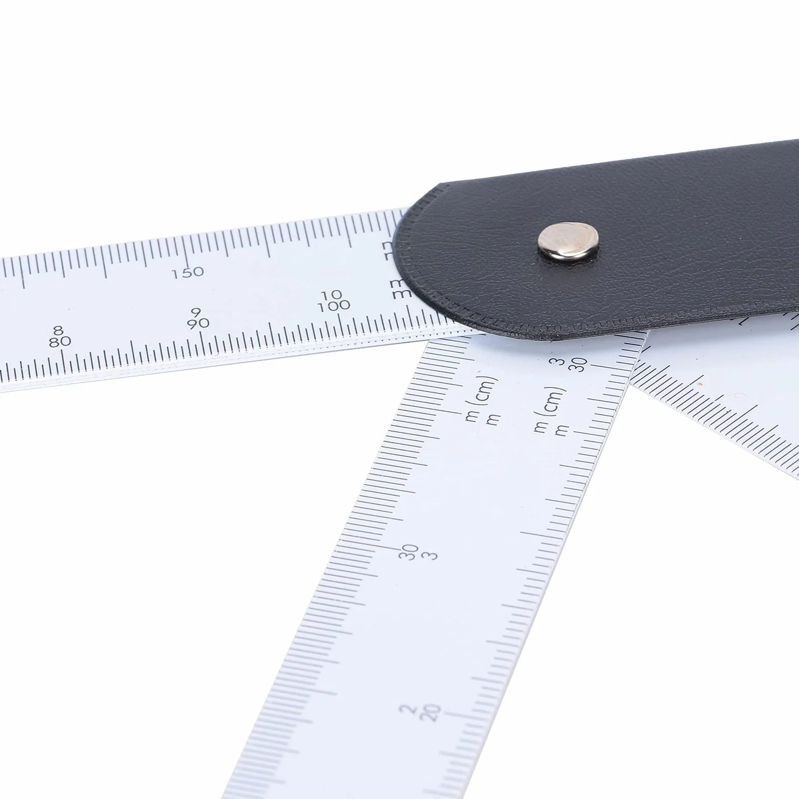 Righello Compatto Multifunzione a Ventaglio per Design di Moda, Interni, Mobili, con Calibrazione Chiara e Protezione in Pelle