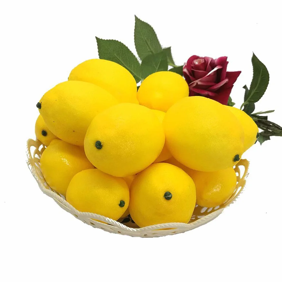 Limoni Gialli Artificiali Frutta Finta Simulazione Realistica 5 Pezzi