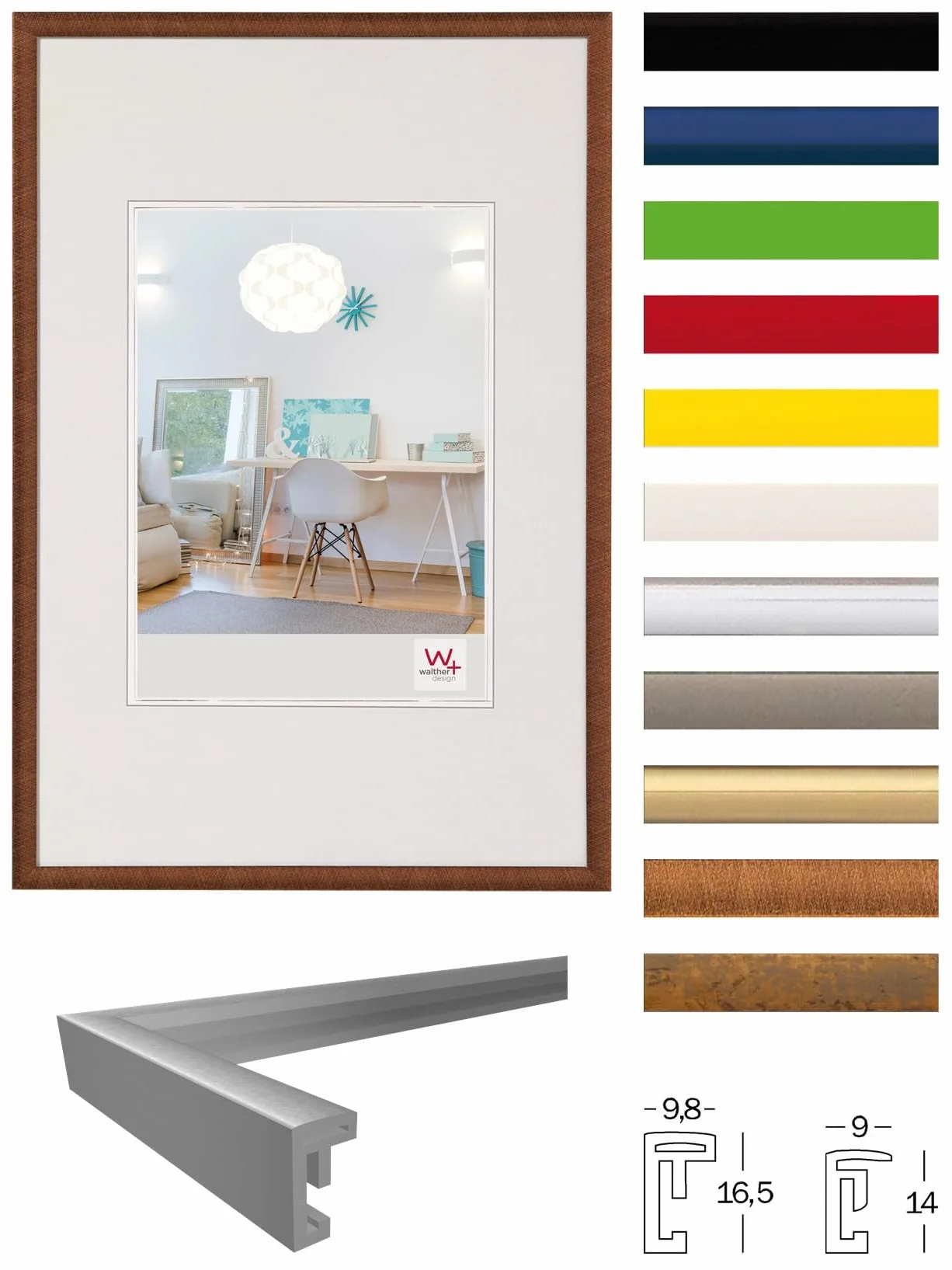Walther Design Cornice Bianca 21x29,7 cm DIN A4 KV130W3 Confezione da 3