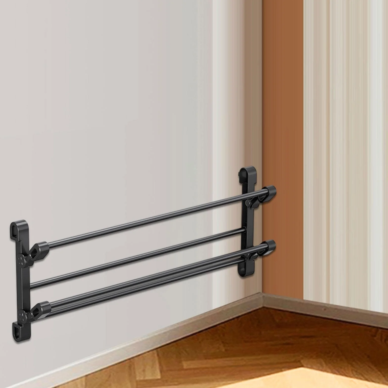 perfk Scarpiera pieghevole da parete, portaoggetti pieghevole, versatile, porta scarpe, porta asciugamani per armadio da camera da letto, 65 Cm