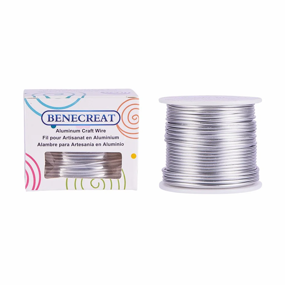 BENECREAT 30m Filo di Alluminio Anodizzato per Gioielli 2mm Argento