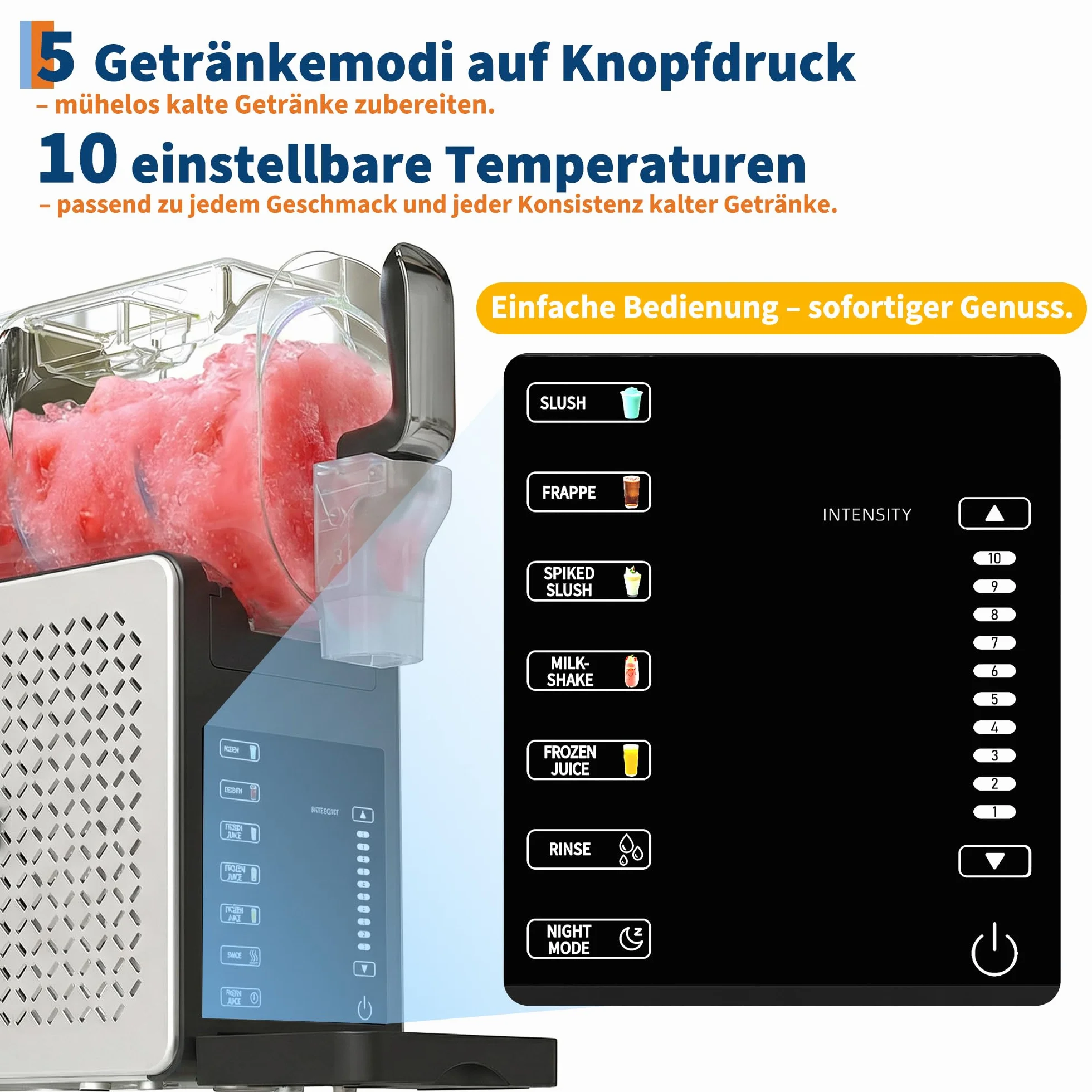 Macchina per Granita 1,9L RapidChill 5 Programmi Autopulizia Slushie Frappé Milkshake