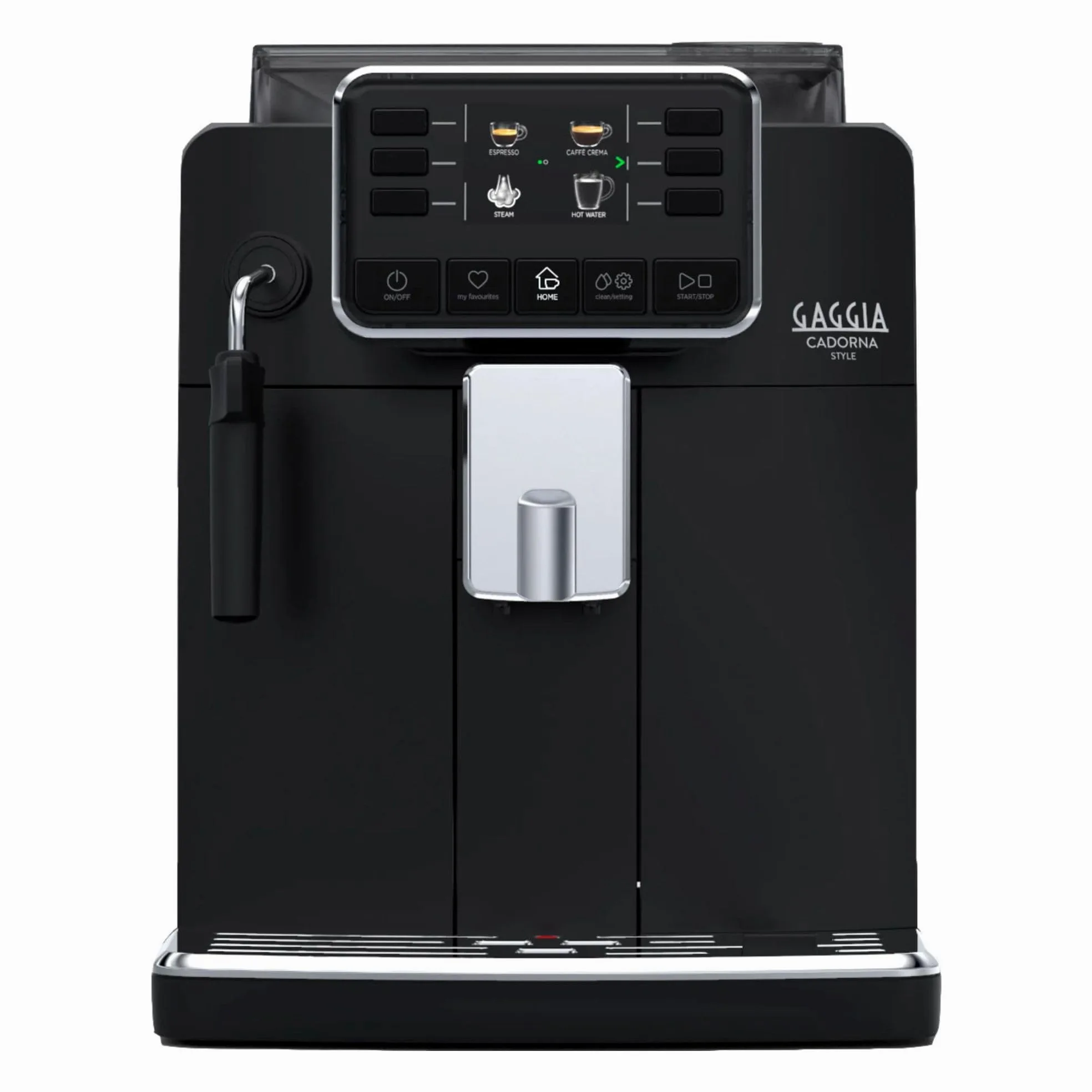 Gaggia Cadorna Style, Macchina da Caffè Automatica per Espresso e Cappuccino, Caffè in Grani o Macinato, RI9600/01, 1900W, 2 tazze, Nero, 100% Made in Italy