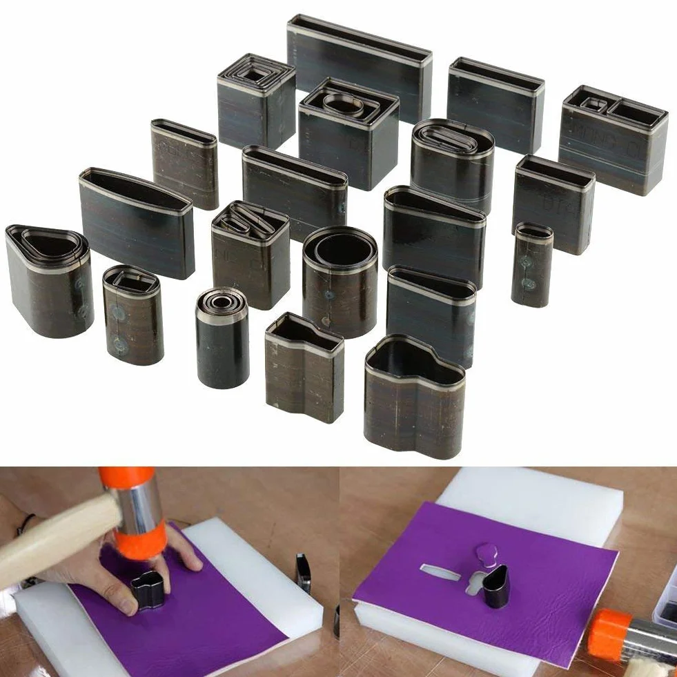 Yosoo Nuovo 39 Forma Stile Cuoio Craft Set Un Foro Hollow Punch Cutter Strumento Fatti A Mano FAI DA TE