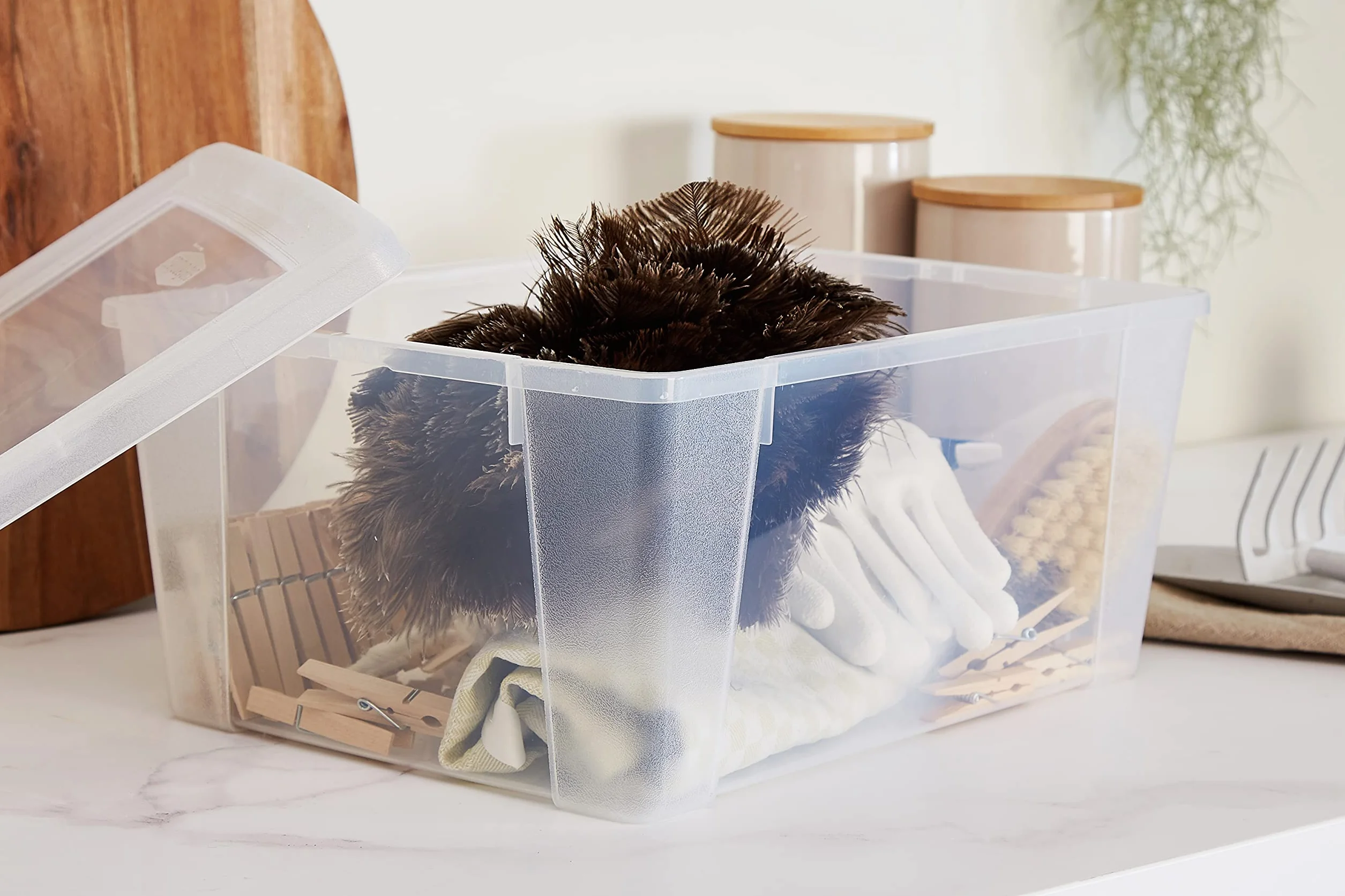 Stefanplast Visualbox Scatola Multiuso con Chiusura a scatto Trasparente XL 39x29x17 cm