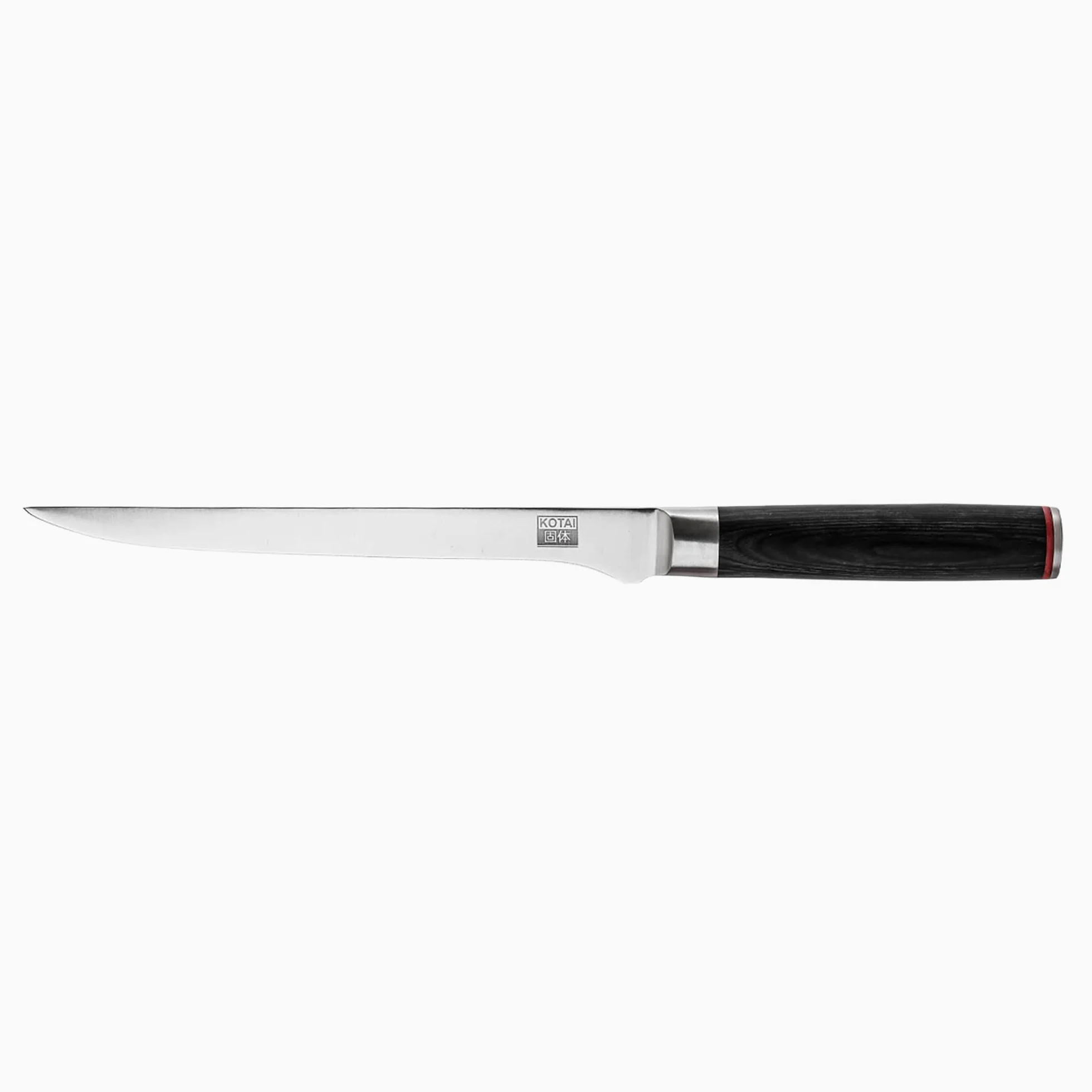 KOTAI | Coltello da pesce | Filetto di sogliola | Lama flessibile da 20 cm | Ideale per sfilettare il pesce | Affilato a mano | Acciaio inossidabile giapponese 440C | Manico in legno di Pakka