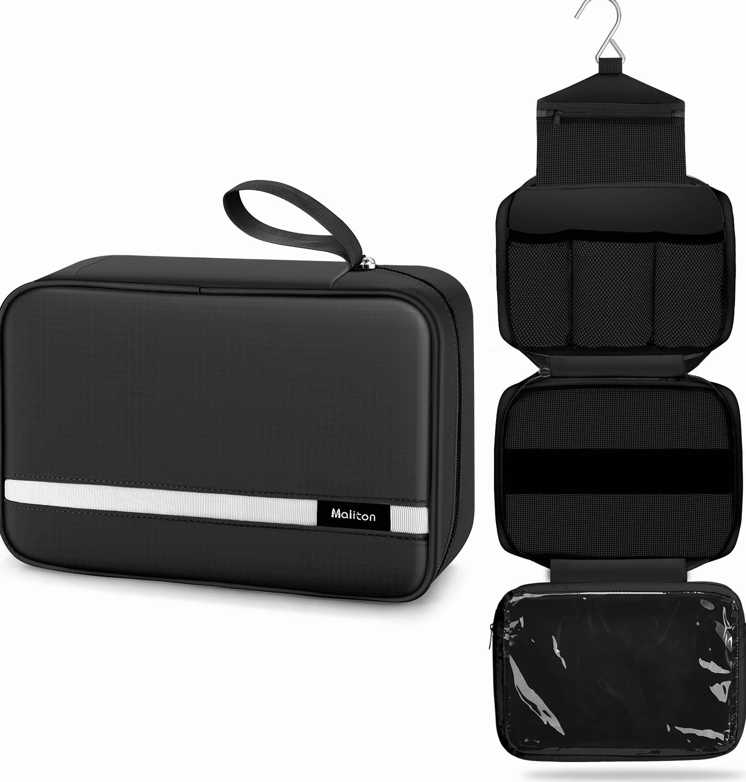Beauty Case da Viaggio Uomo y Donna, Borsa da Toilette Grande per Viaggio | Borsa da Bagno Compatta da Appendere con 4 Scomparti | Beauty Case da Doccia Impermeabile